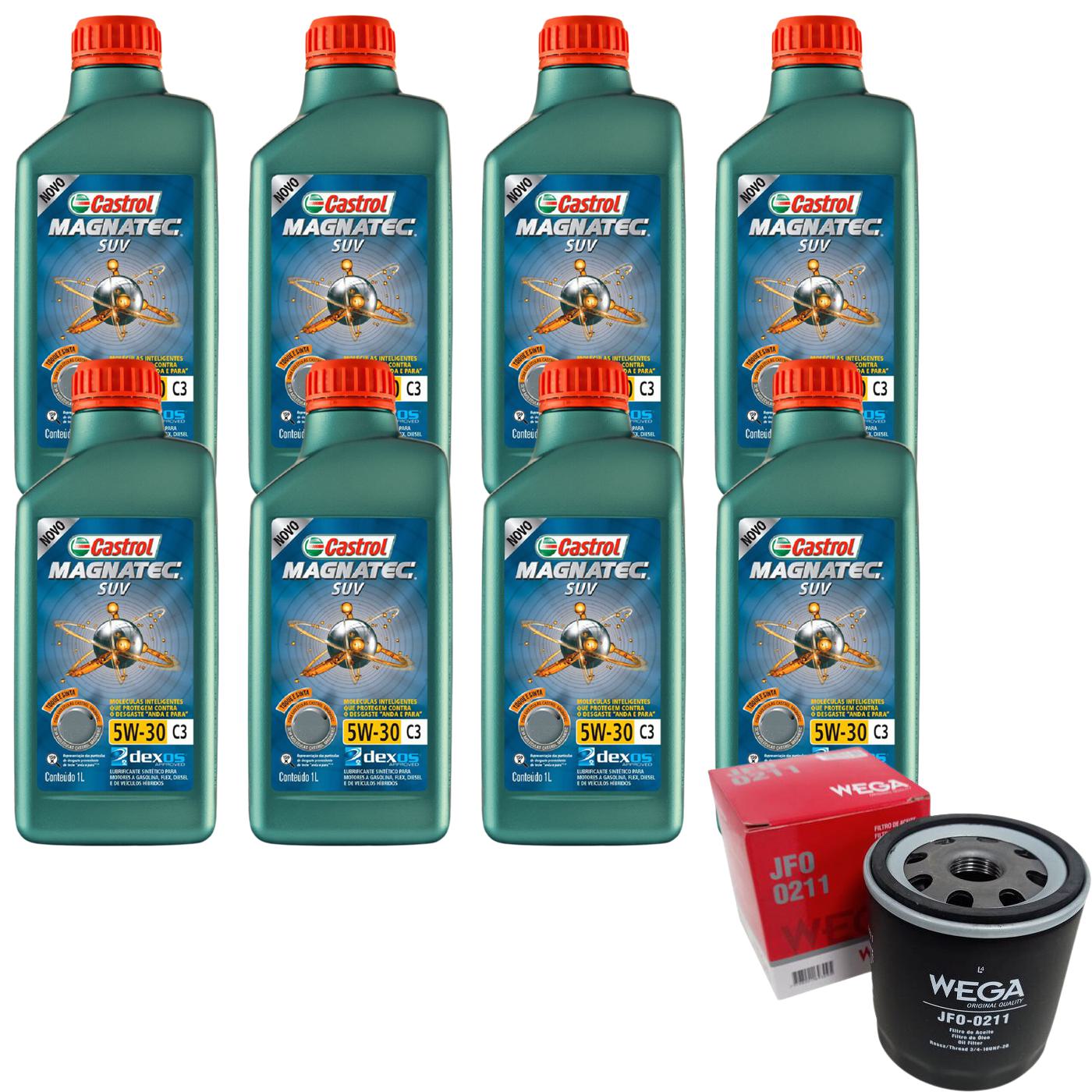 Kit Filtro e 8L Óleo Motor 5W30 Magnatec - Castrol / Wega - 3430831 / JFO-0211 - (1)