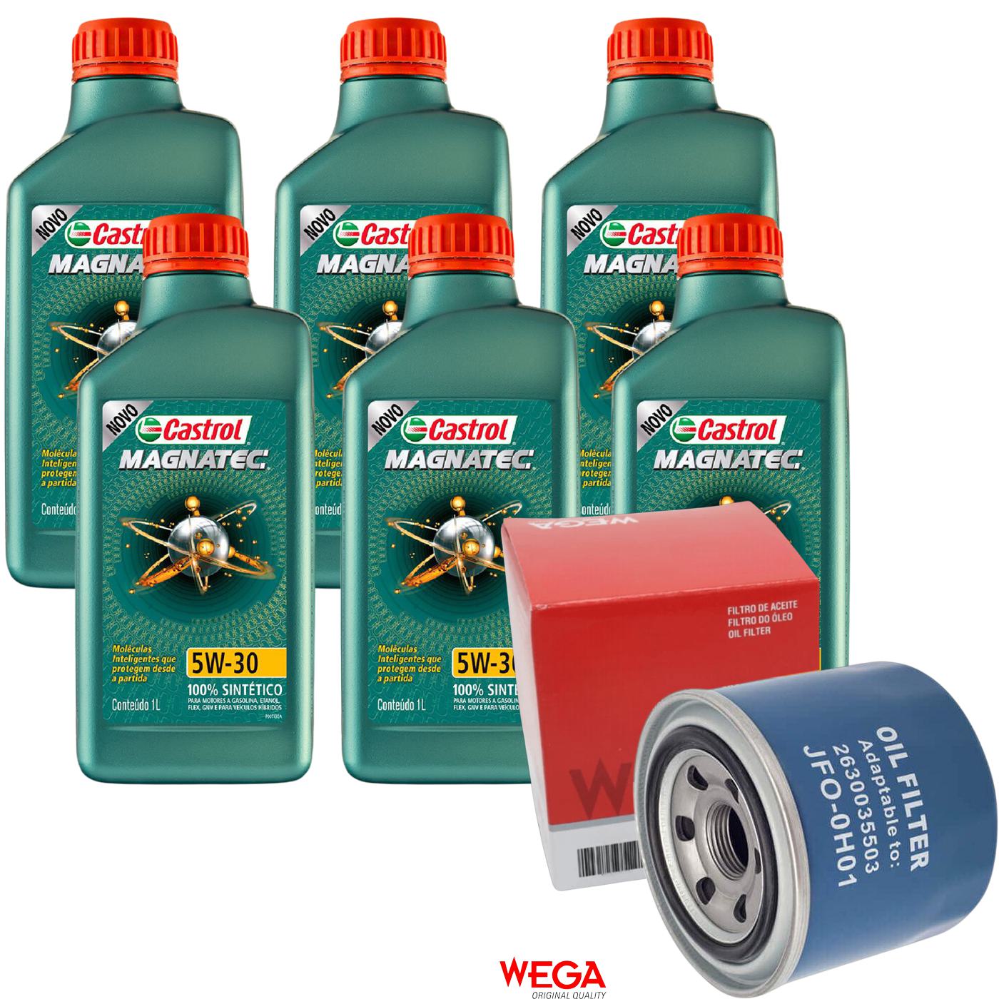 Kit Filtro e 6L Óleo Motor 5W30 Magnatec - Castrol / Wega - 3434565 / JFO-0H01 - (1)