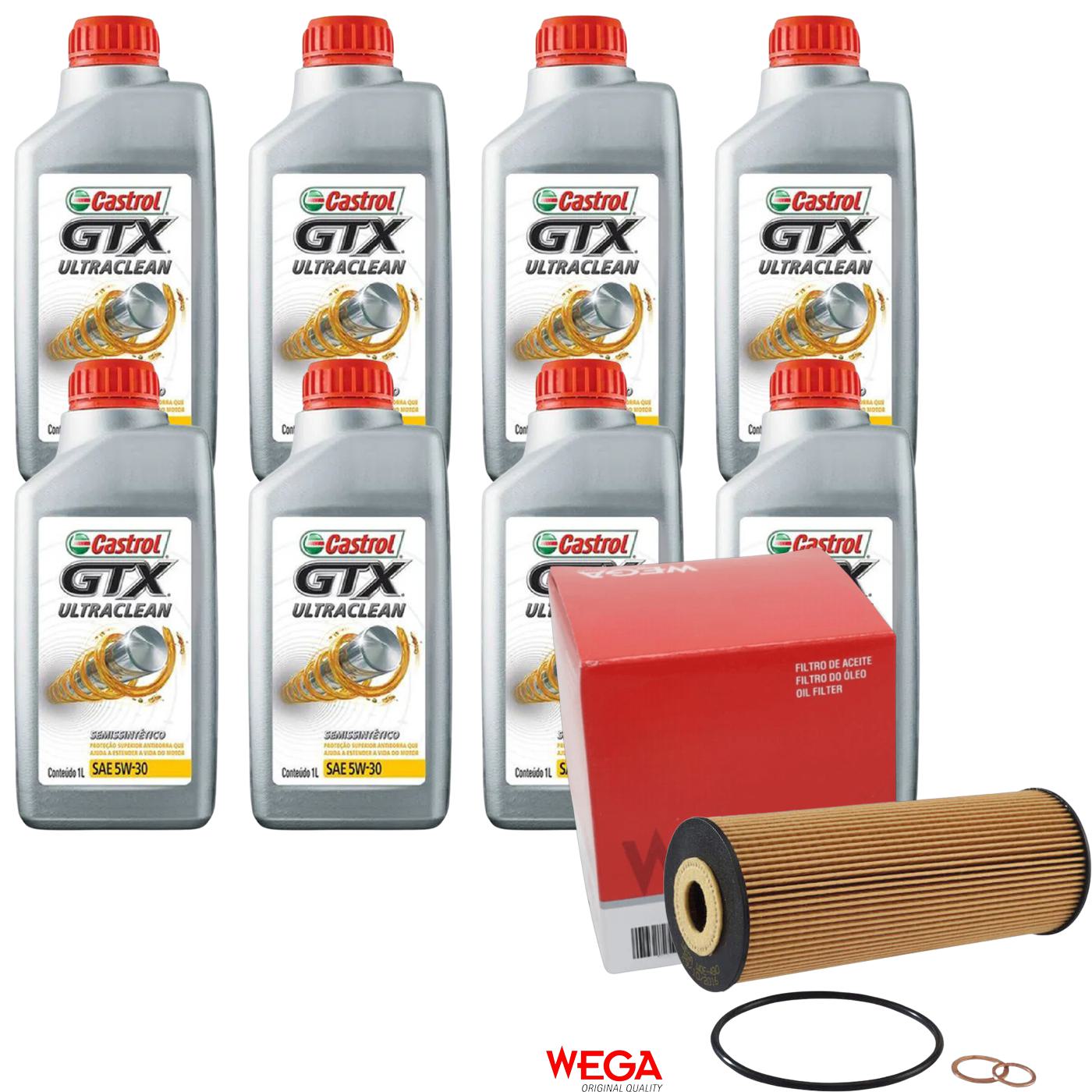 Kit Filtro e 8L Óleo Motor 5W30 GTX - Castrol / Wega - 3435995 / WOE-430 - (1)
