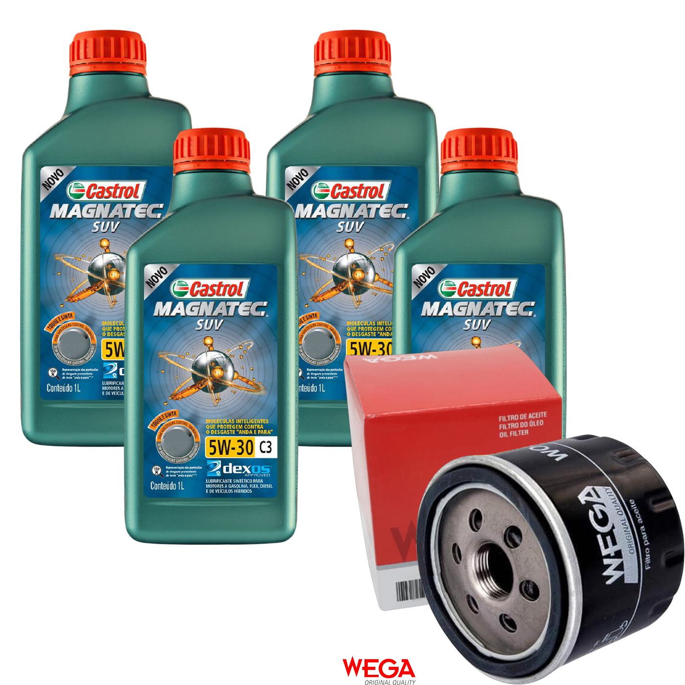 Kit Filtro e 4L Óleo Motor 5W30 Magnatec - Castrol / Wega - 3430831 / WO-121 - (1)
