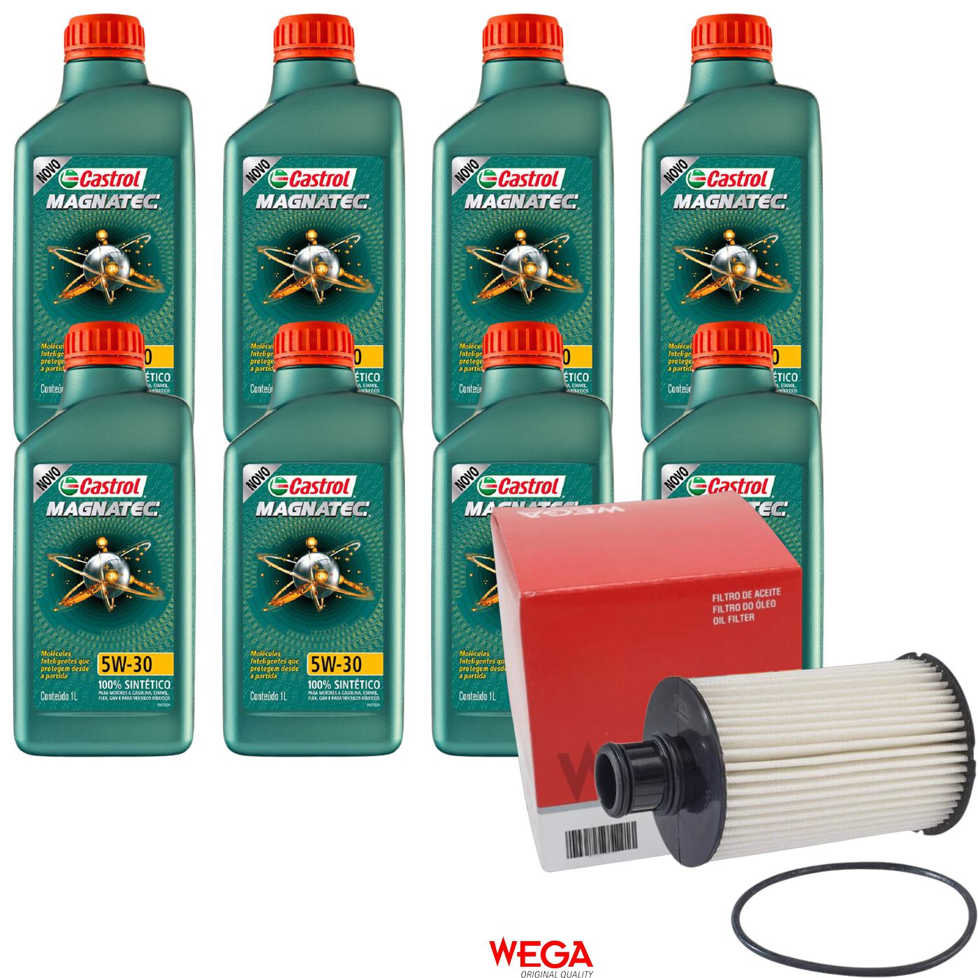 Kit Filtro e 8L Óleo Motor 5W30 Magnatec - Castrol / Wega - 3434565 / WOE-621 - (1)
