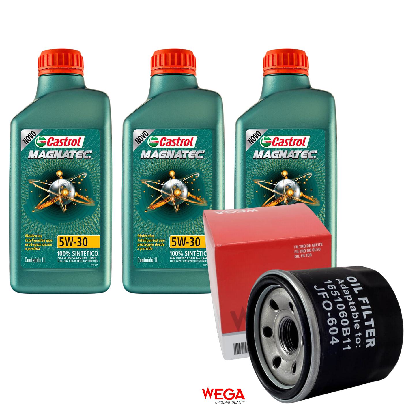 Kit Filtro e 3L Óleo Motor 5W30 Magnatec - Castrol / Wega - 3434565 / JFO-0604 - (1)