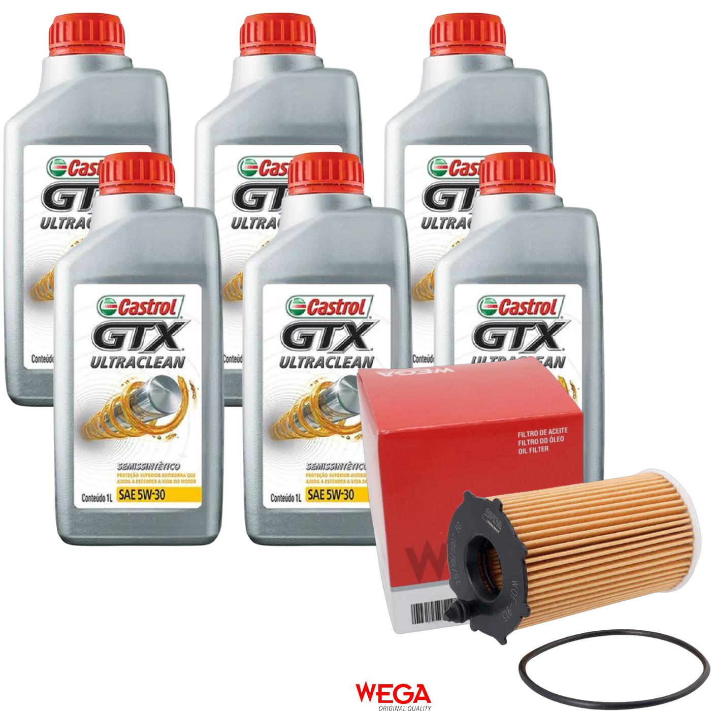 Kit Filtro e 6L Óleo Motor 5W30 GTX - Castrol / Wega - 3435995 / WOE-913 - (1)