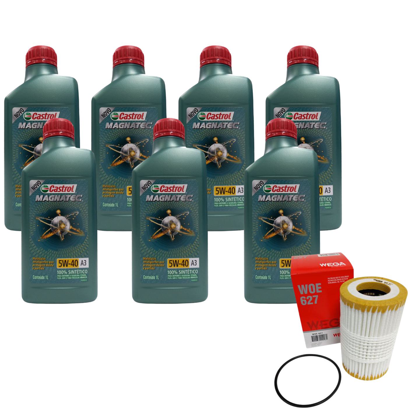 Kit Filtro e 7L Óleo Motor 5W40 Magnatec - Castrol / Wega - 3436621 / WOE-627 - (1)