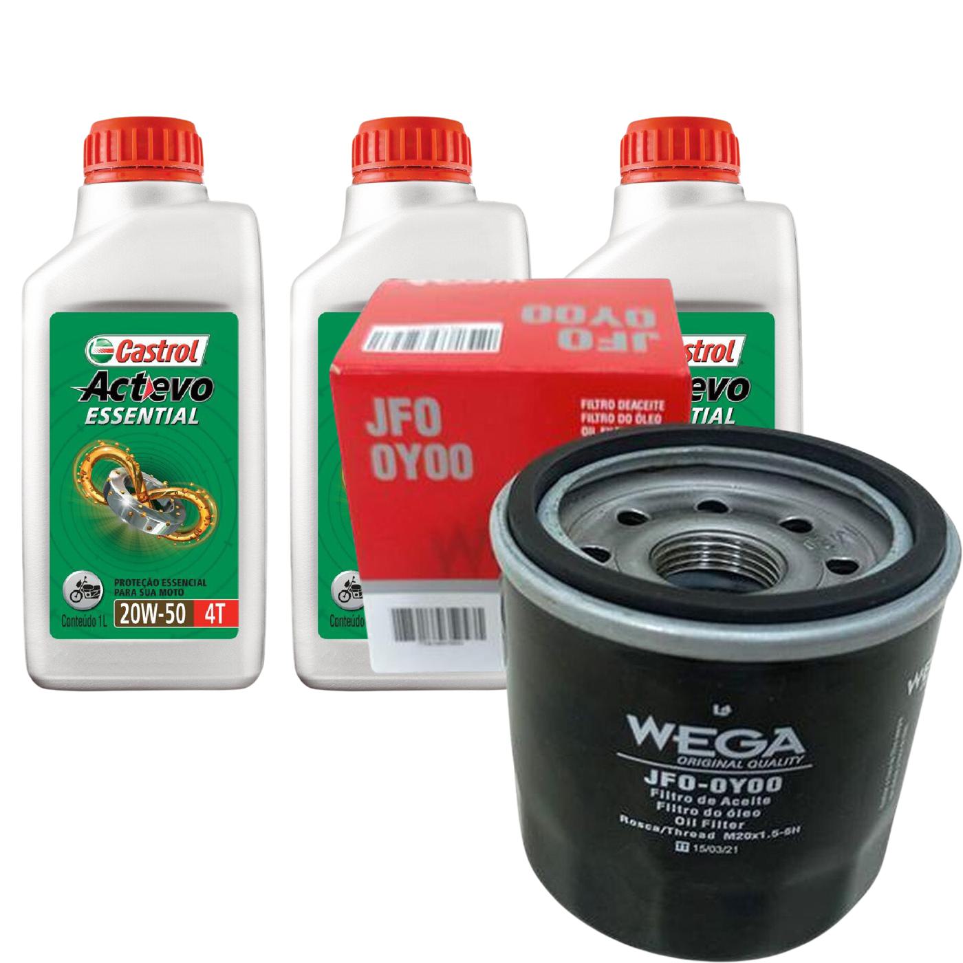 Kit Filtro e 3L Óleo Motor 20W50 Actevo - Castrol / Wega - 3419247 / JFO-0Y00 - (1)