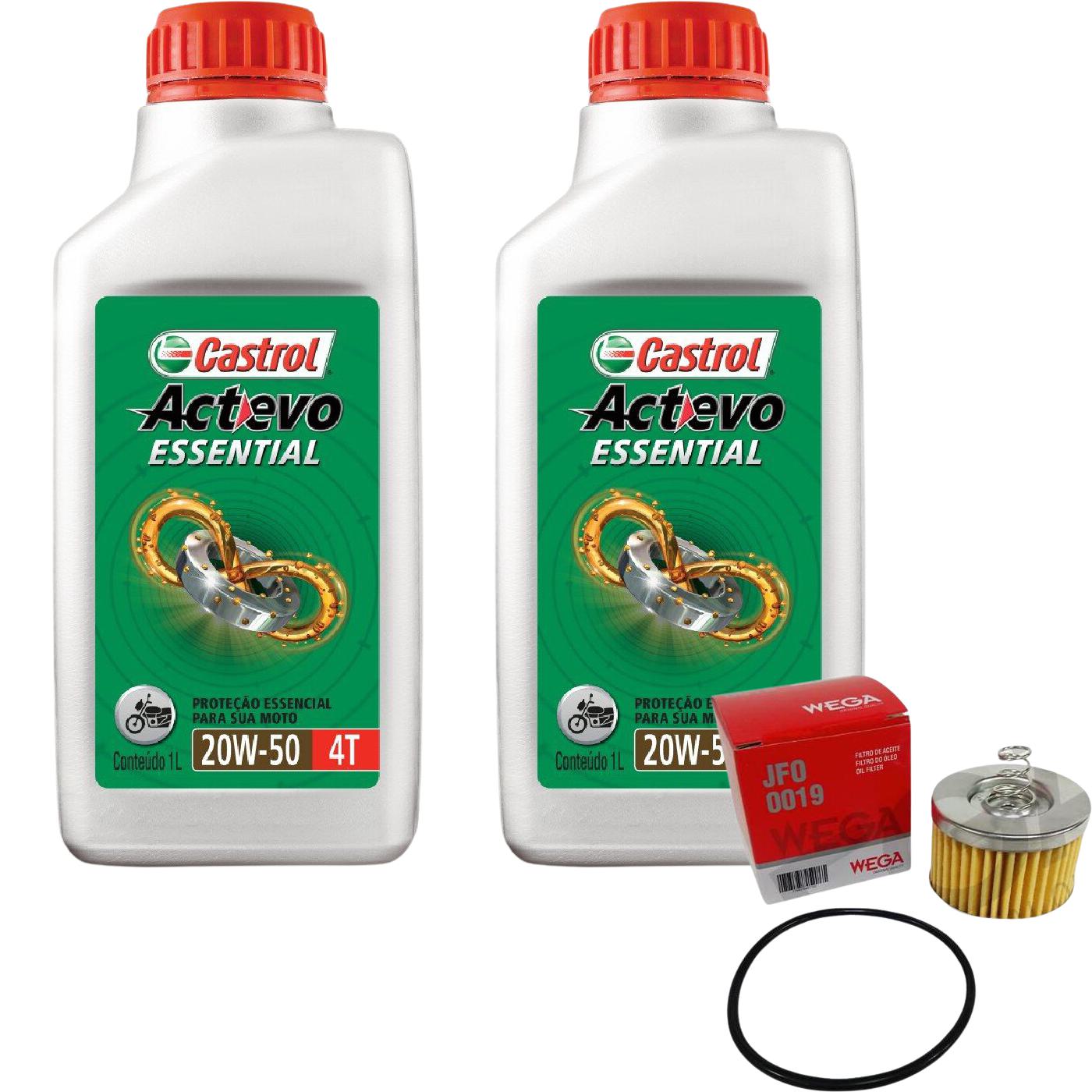 Kit Filtro e 2L Óleo Motor 20W50 Actevo - Castrol / Wega - 3419247 / JFO-0019 - (1)