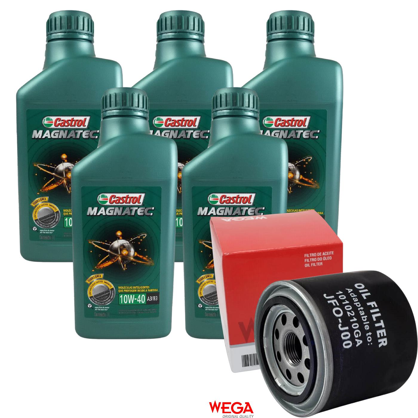 Kit Filtro e 5L Óleo Motor 10W40 Magnatec - Castrol / Wega - 3438392 / JFO-0J00 - (1)