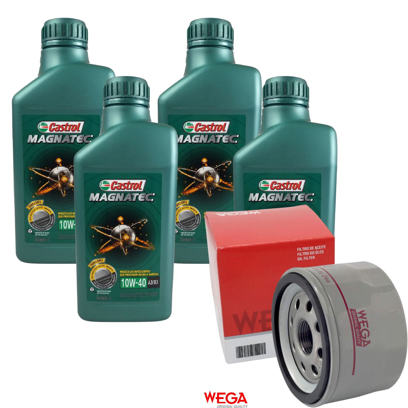 Kit Filtro e 4L Óleo Motor 10W40 Magnatec - Castrol / Wega - 3438392 / WO-200 - (1)