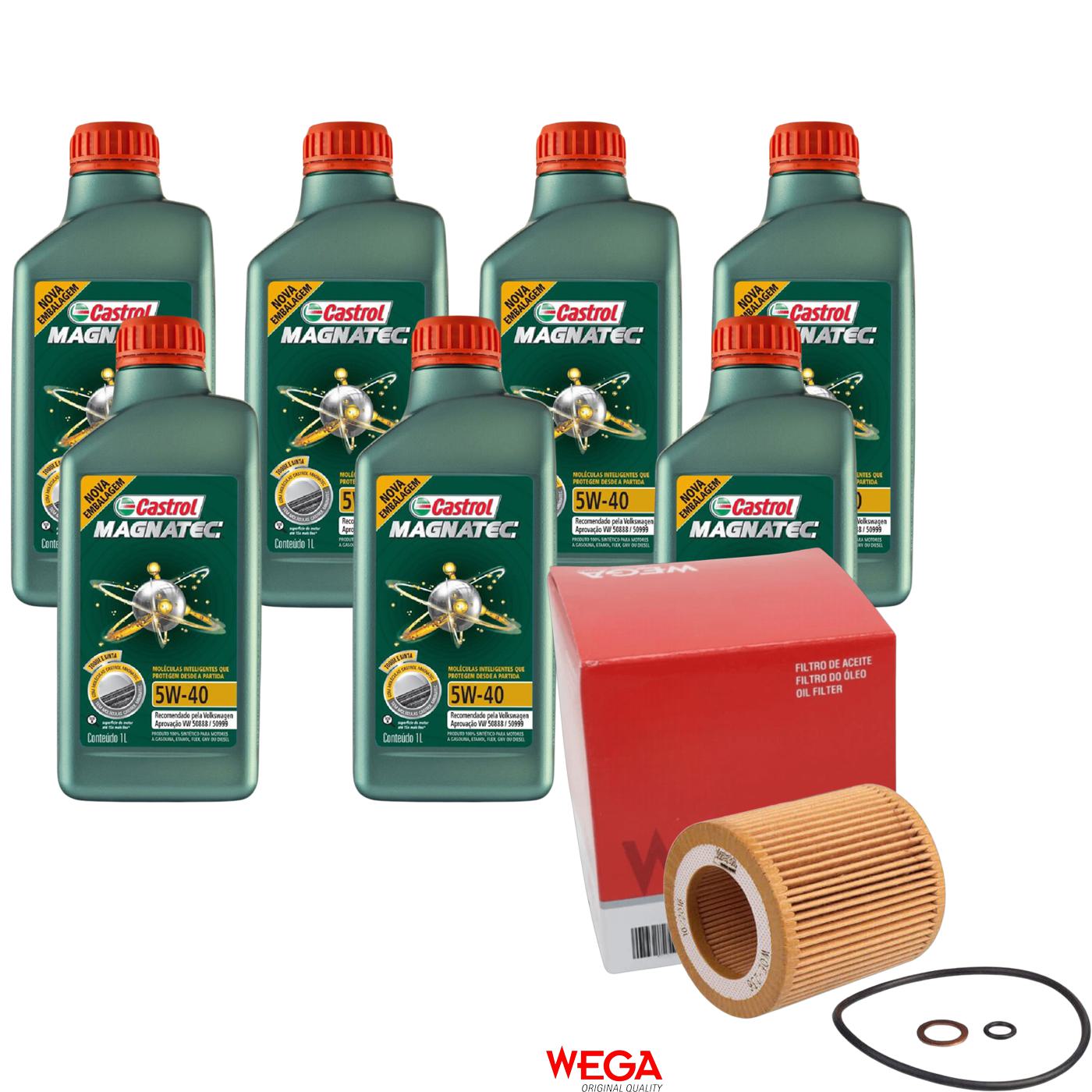 Kit Filtro e 7L Óleo Motor 5W40 Magnatec - Castrol / Wega - 3438139 / WOE-236 - (1)