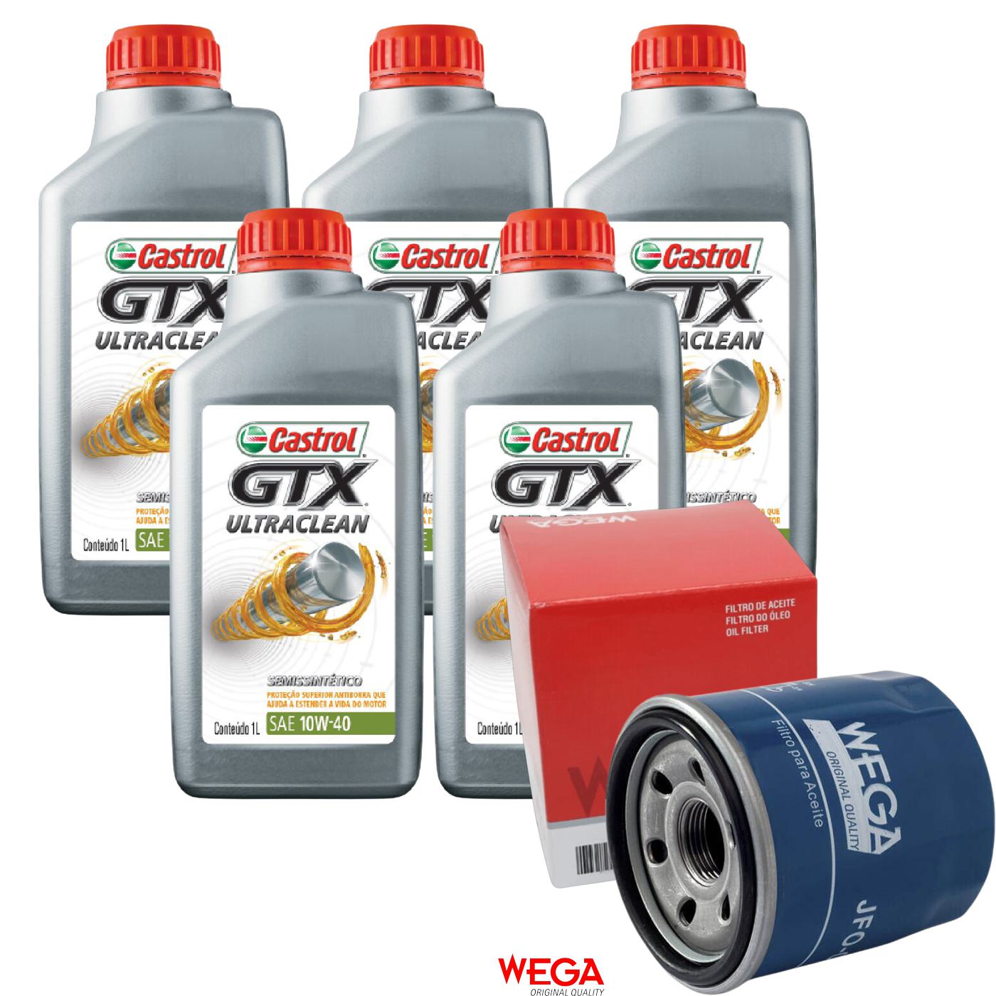 Kit Filtro e 5L Óleo Motor 10W40 GTX - Castrol / Wega - 3436727 / JFO-0H00 - (1)