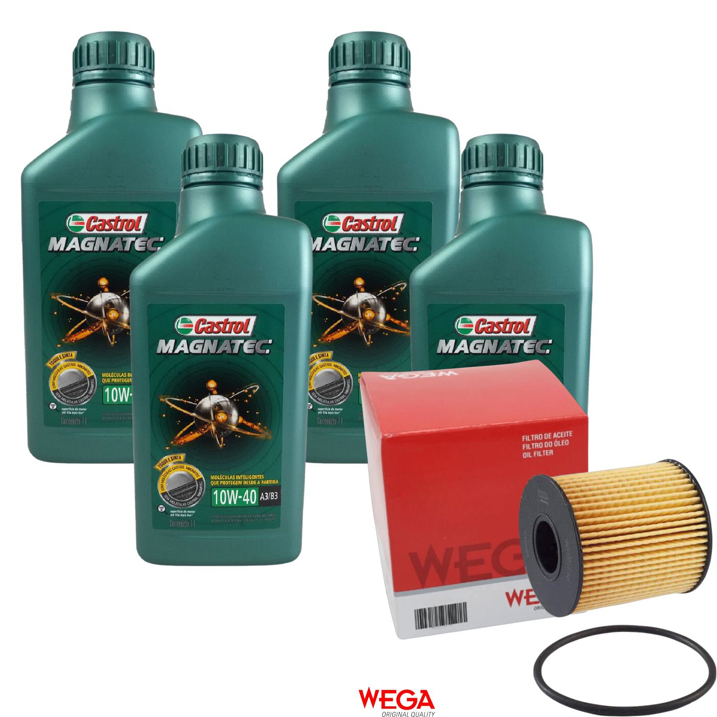Kit Filtro e 4L Óleo Motor 10W40 Magnatec - Castrol / Wega - 3438392 / WOE-710 - (1)