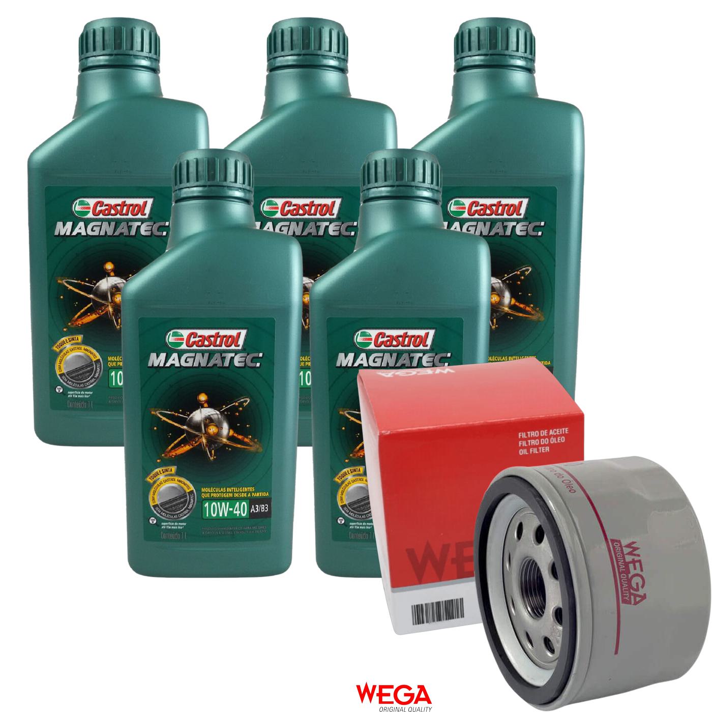 Kit Filtro e 5L Óleo Motor 10W40 Magnatec - Castrol / Wega - 3438392 / WO-200 - (1)