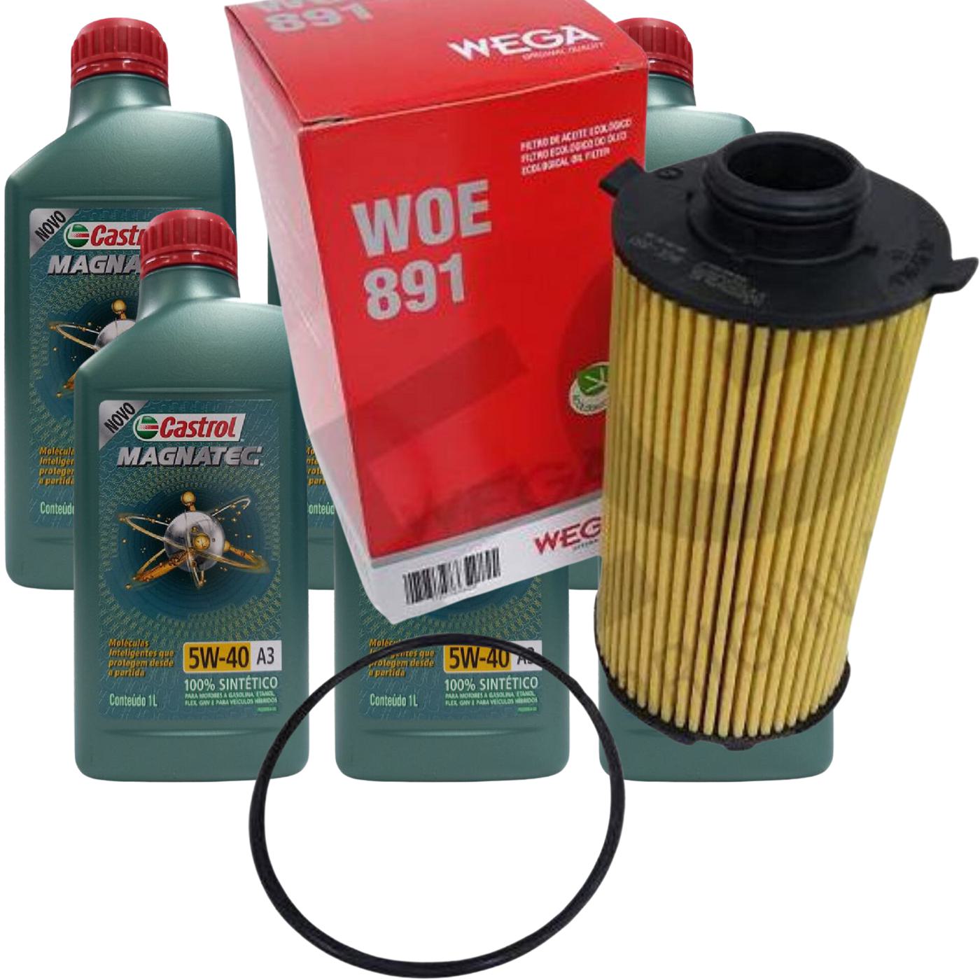 Kit Filtro e 6L Óleo Motor 5W40 Magnatec - Castrol / Wega - 3436621 / WOE-891 - (1)