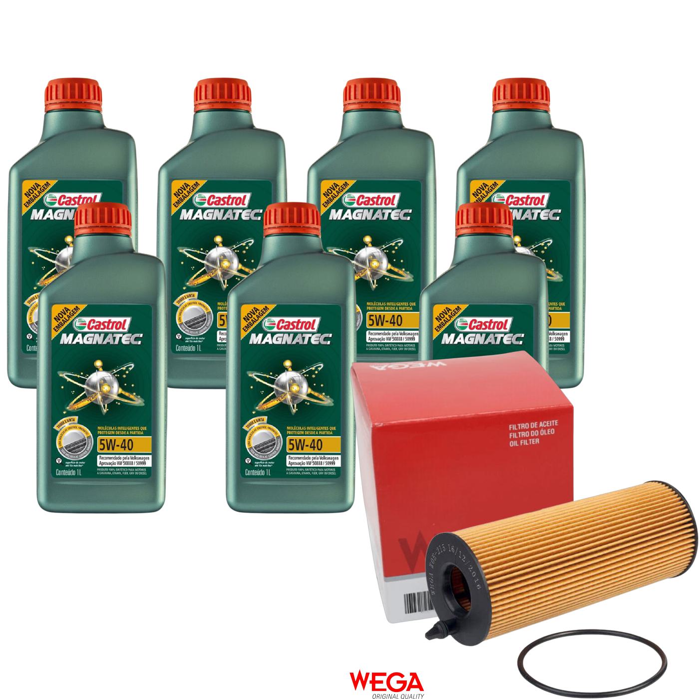 Kit Filtro e 7L Óleo Motor 5W40 Magnatec - Castrol / Wega - 3438139 / WOE-215 - (1)