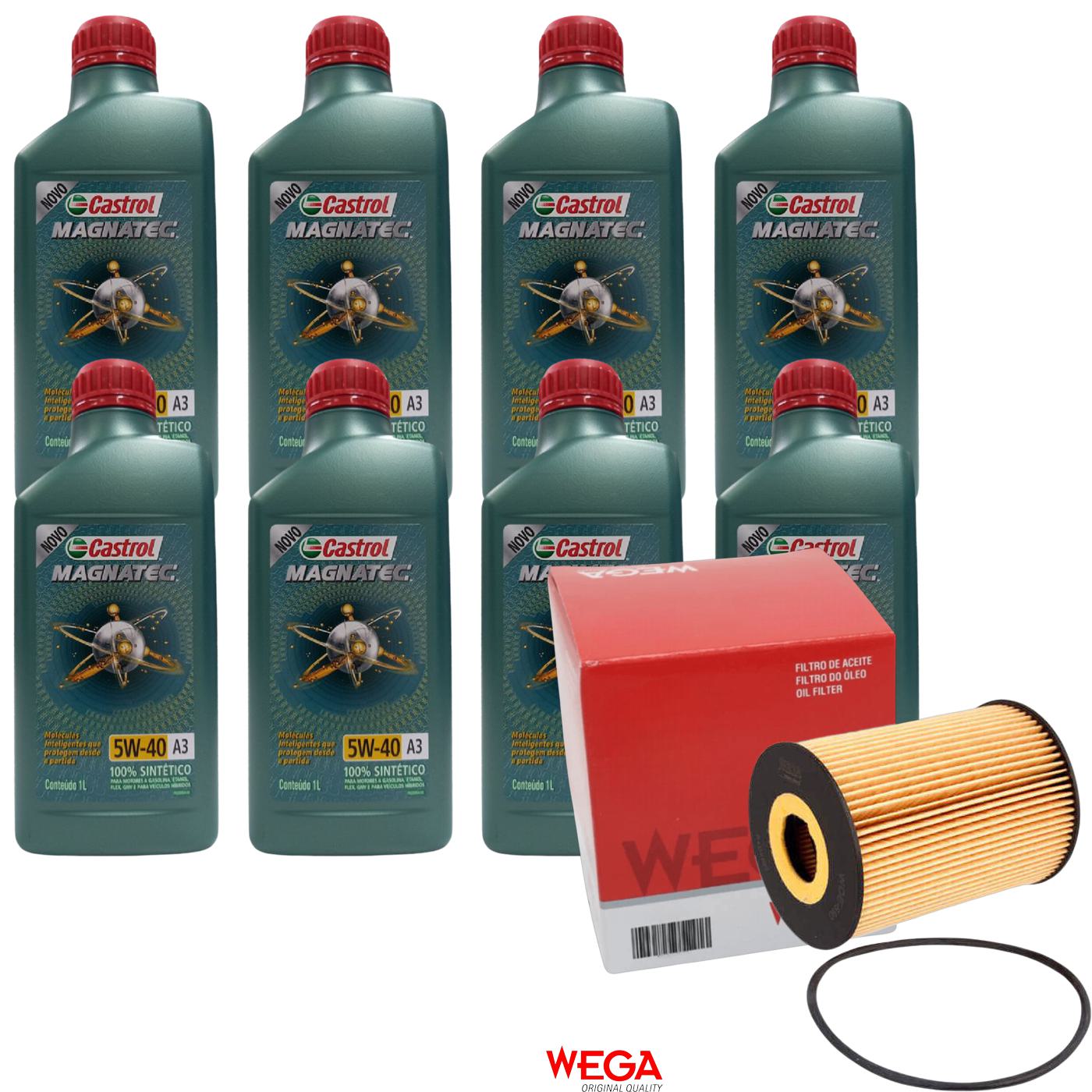Kit Filtro e 8L Óleo Motor 5W40 Magnatec - Castrol / Wega - 3436621 / WOE-890 - (1)
