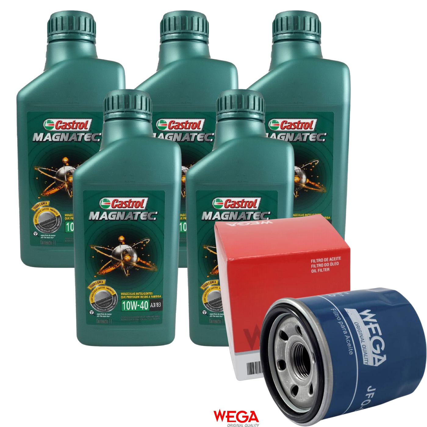 Kit Filtro e 5L Óleo Motor 10W40 Magnatec - Castrol / Wega - 3438392 / JFO-0H00 - (1)