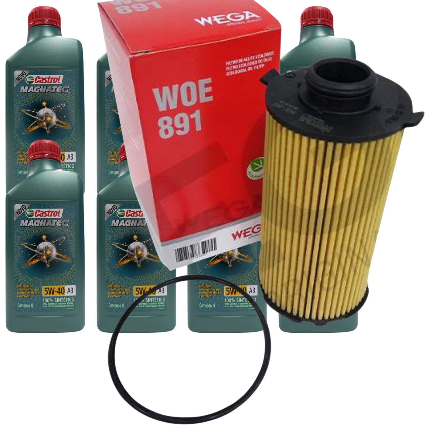 Kit Filtro e 8L Óleo Motor 5W40 Magnatec - Castrol / Wega - 3436621 / WOE-891 - (1)