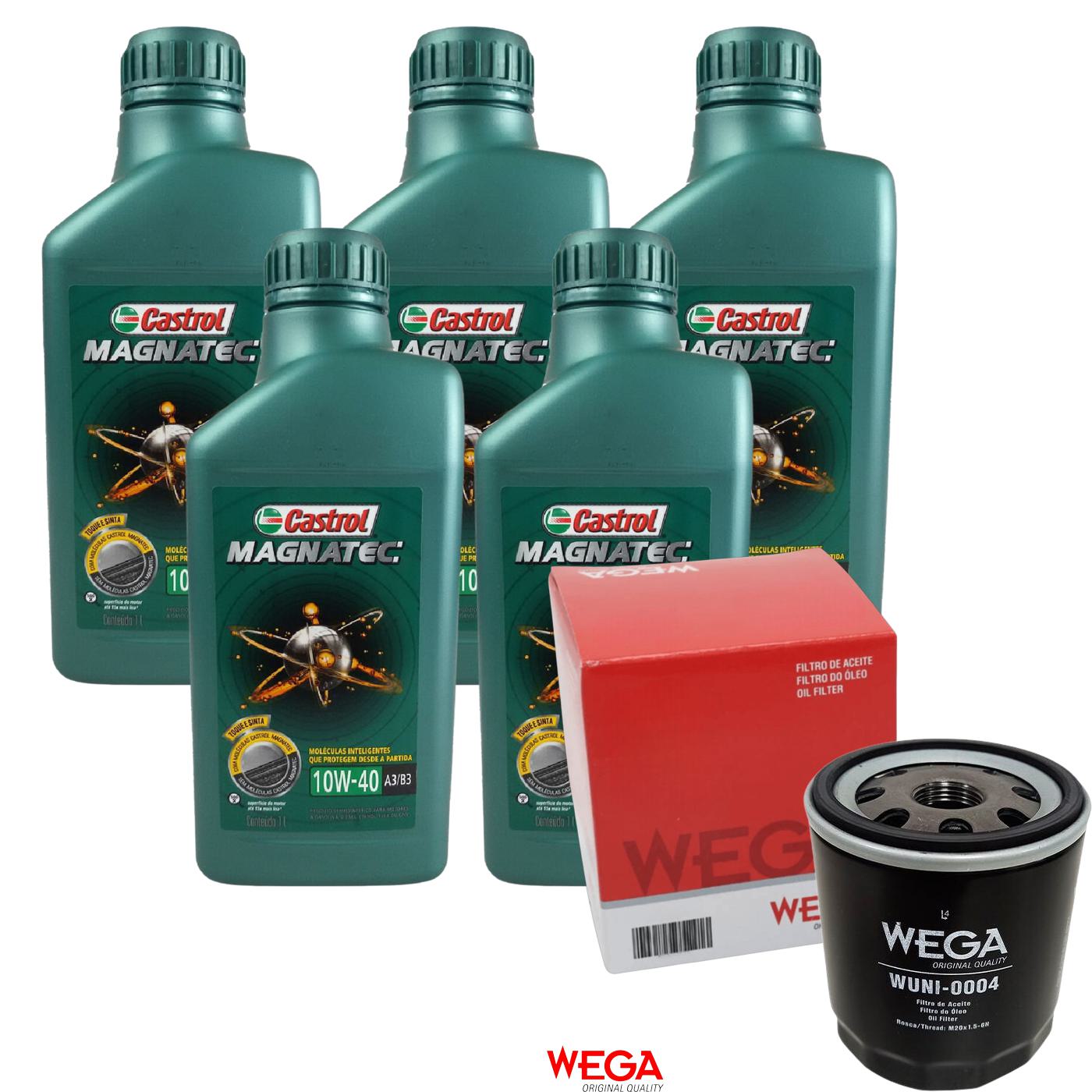 Kit Filtro e 5L Óleo Motor 10W40 Magnatec - Castrol / Wega - 3438392 / WUNI-0004 - (1)