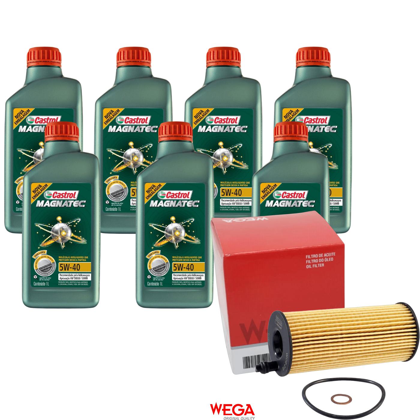 Kit Filtro e 7L Óleo Motor 5W40 Magnatec - Castrol / Wega - 3438139 / WOE-216 - (1)