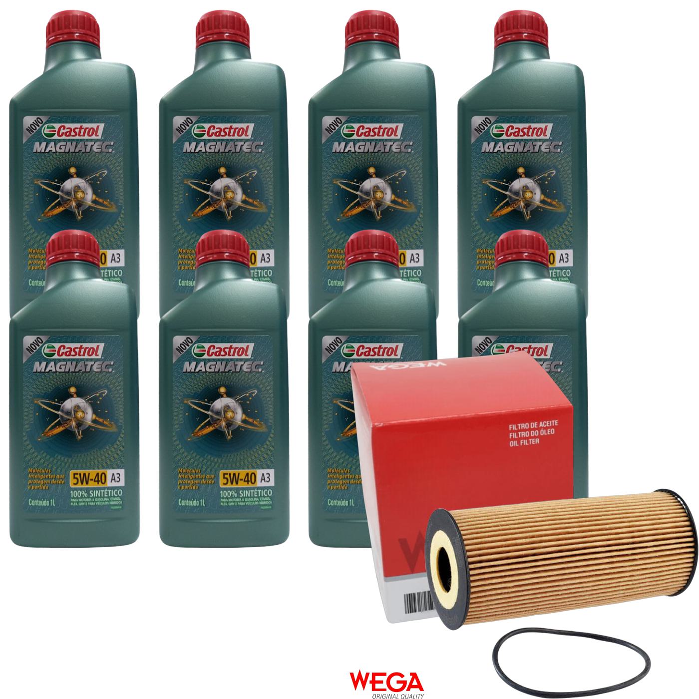Kit Filtro e 8L Óleo Motor 5W40 Magnatec - Castrol / Wega - 3436621 / WOE-931 - (1)