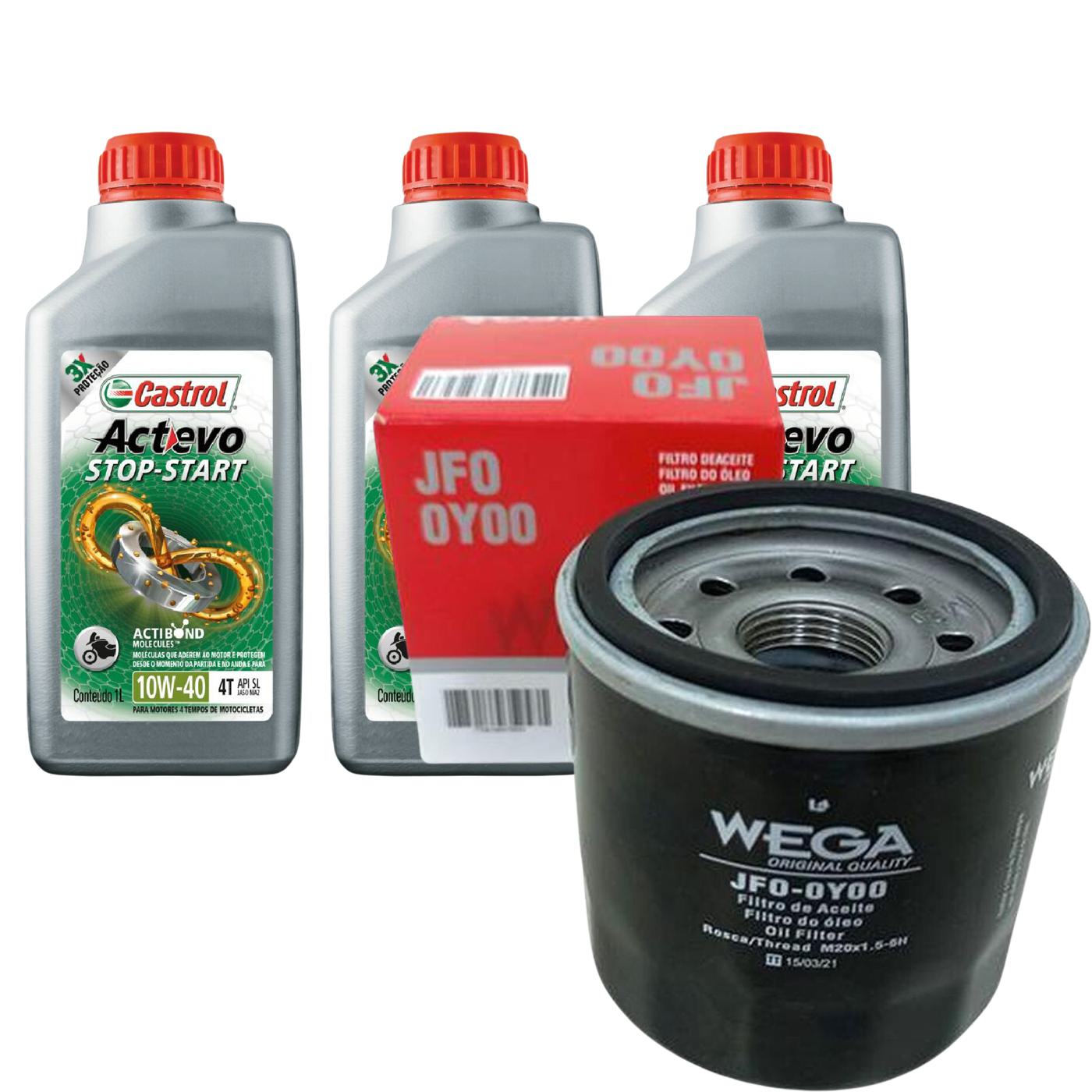 Kit Filtro e 3L Óleo Motor 10W40 Actevo - Castrol / Wega - 3430825 / JFO-0Y00 - (1)