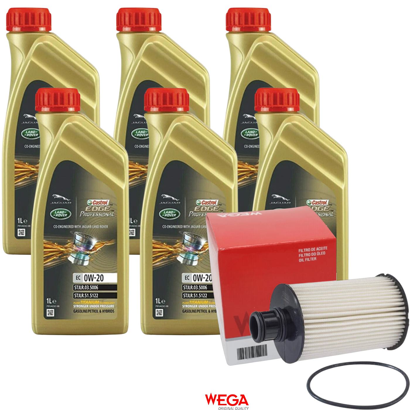 Kit Filtro e 6L Óleo Motor 0W20 Edge - Castrol / Wega - 3435390 / WOE-621 - (1)