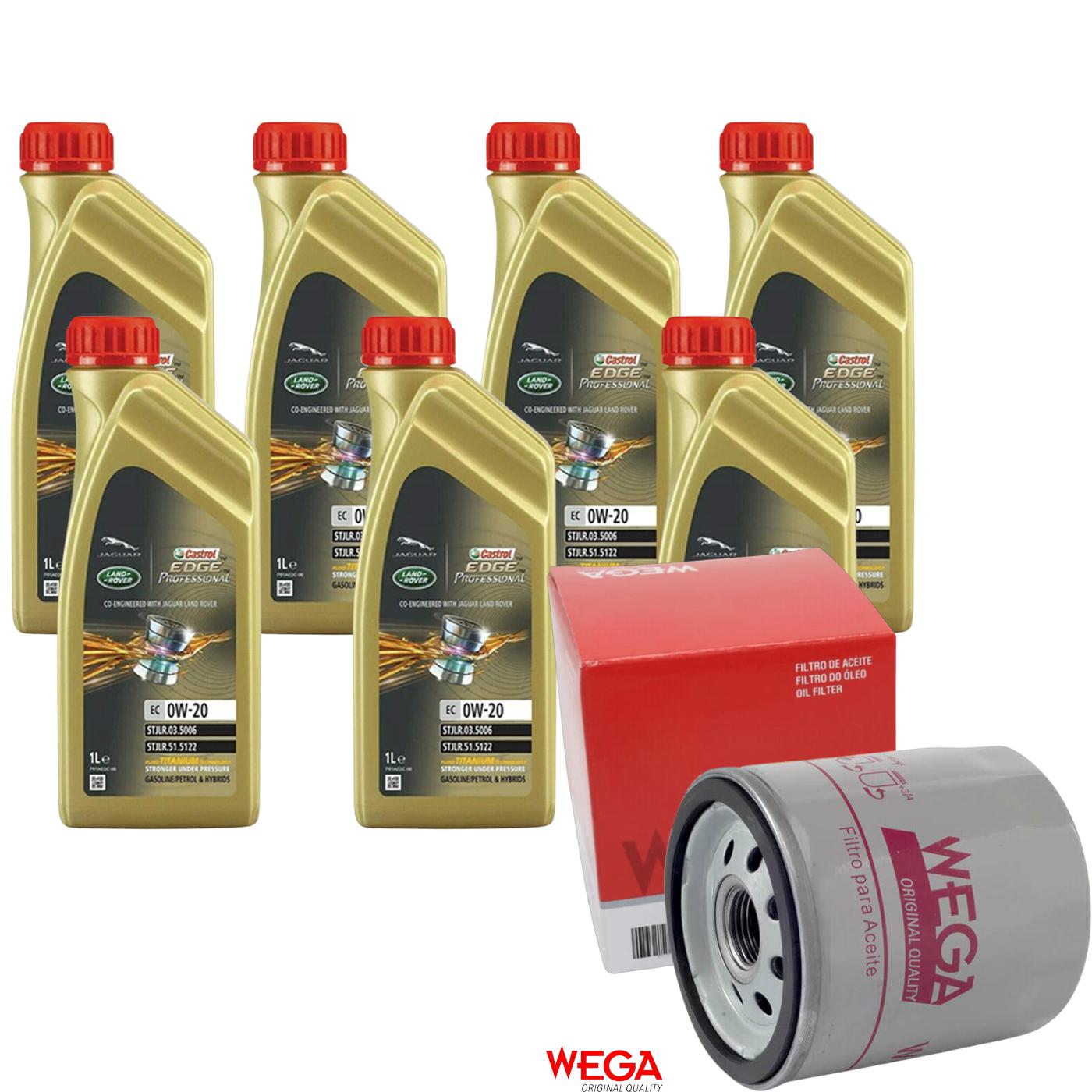 Kit Filtro e 7L Óleo Motor 0W20 Edge - Castrol / Wega - 3435390 / WO-153 - (1)