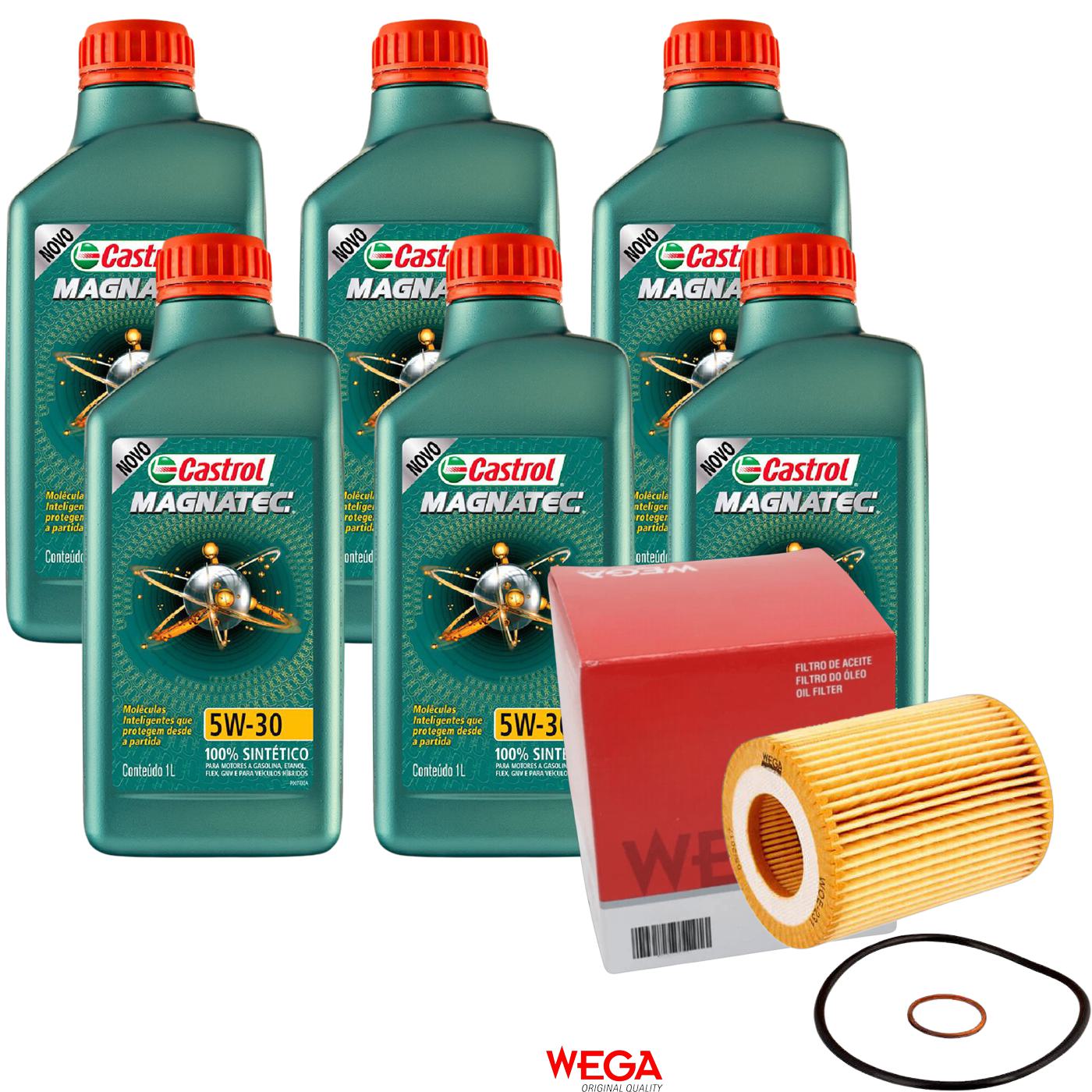 Kit Filtro e 6L Óleo Motor 5W30 Magnatec - Castrol / Wega - 3434565 / WOE-231 - (1)