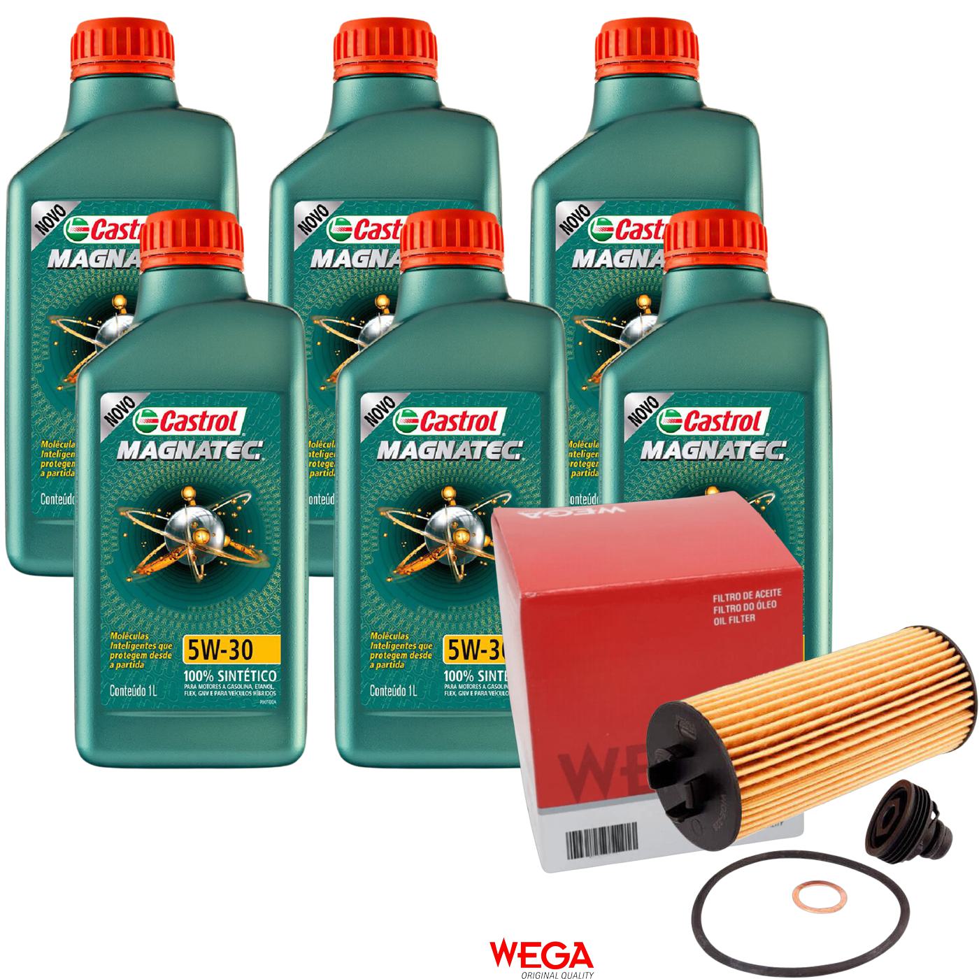Kit Filtro e 6L Óleo Motor 5W30 Magnatec - Castrol / Wega - 3434565 / WOE-226 - (1)