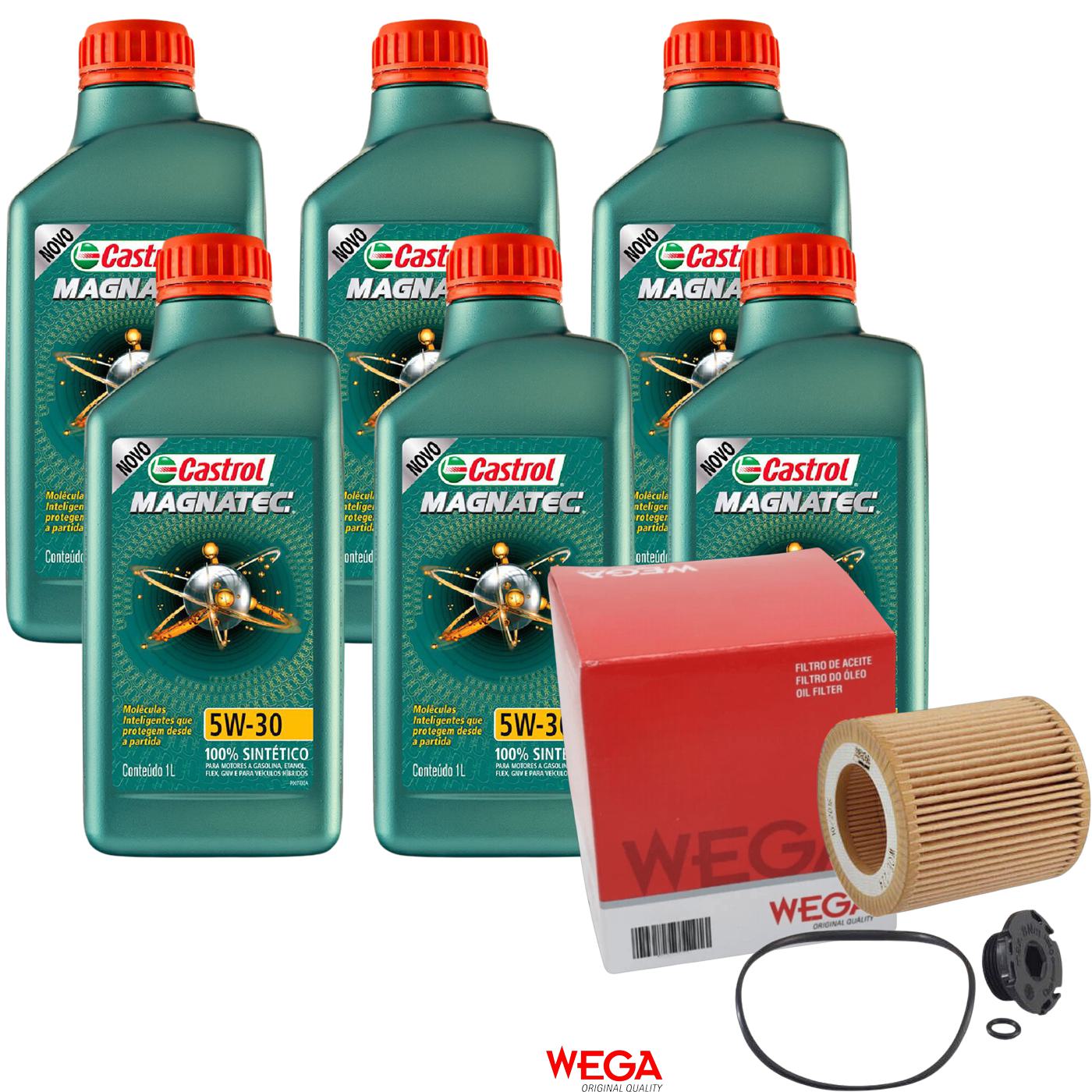 Kit Filtro e 6L Óleo Motor 5W30 Magnatec - Castrol / Wega - 3434565 / WOE-224 - (1)