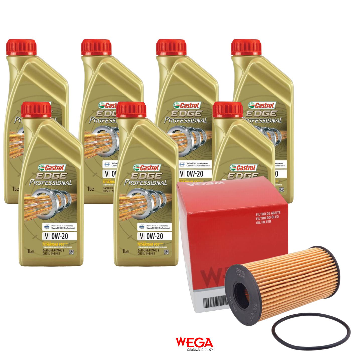 Kit Filtro e 7L Óleo Motor 0W20 Edge - Castrol / Wega - 3435230 / WOE-247 - (1)