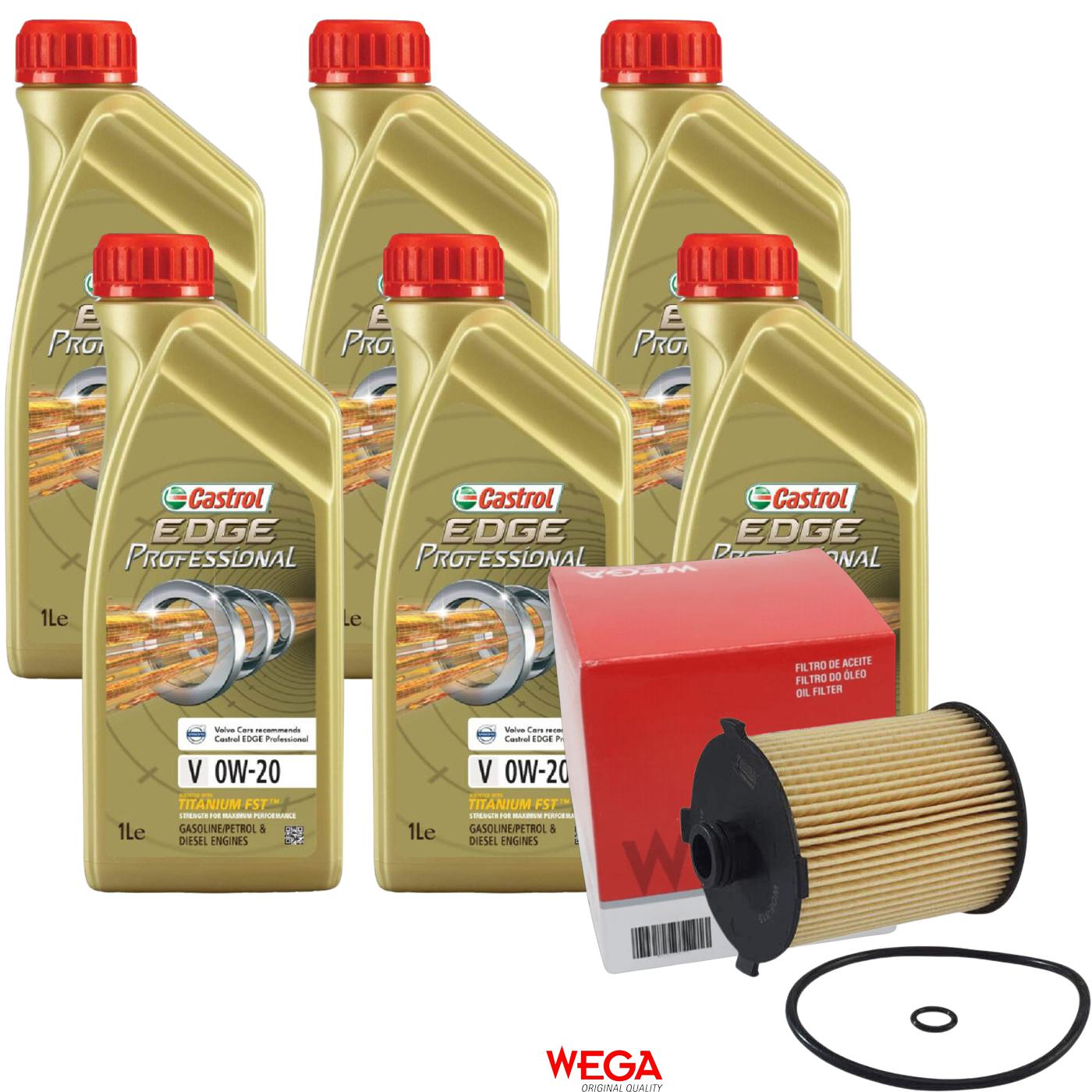 Kit Filtro e 6L Óleo Motor 0W20 Edge - Castrol / Wega - 3435230 / WOE-813 - (1)