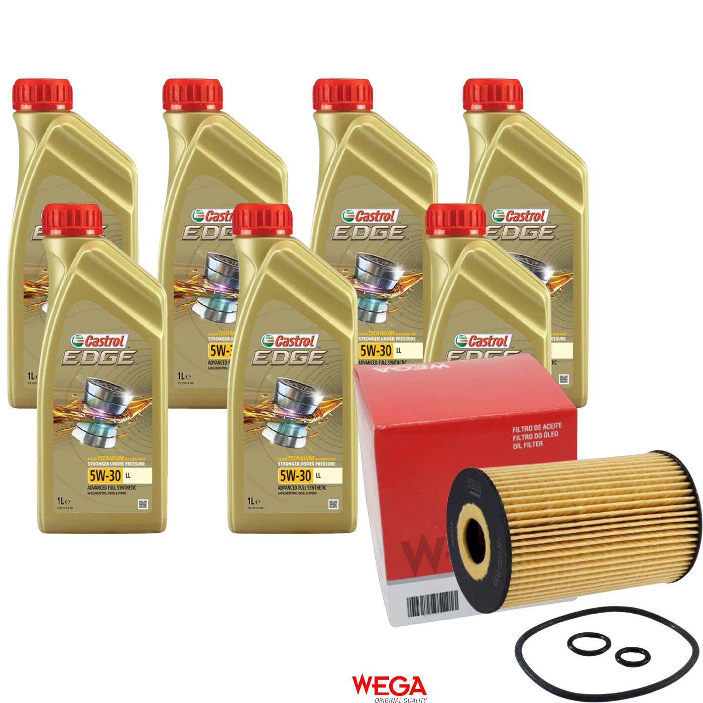 Kit Filtro e 7L Óleo Motor 5W30 Edge - Castrol / Wega - 3435526 / WOE-680 - (1)