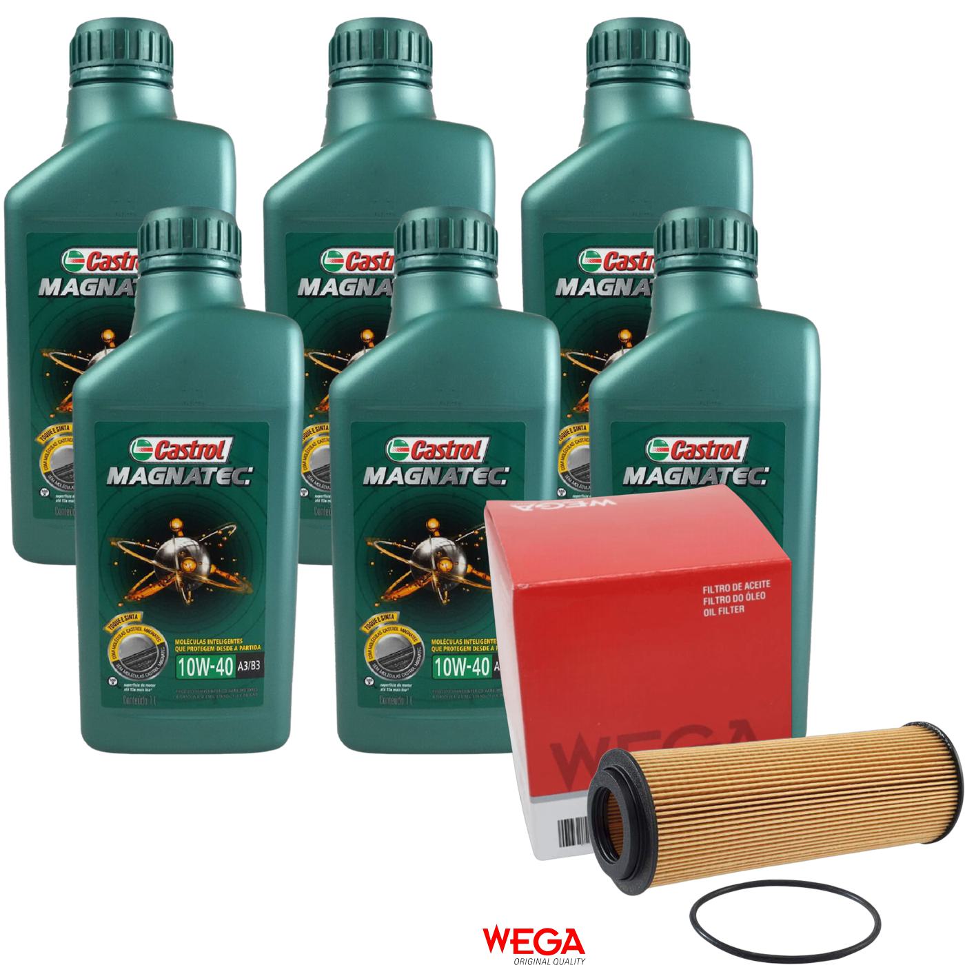 Kit Filtro e 6L Óleo Motor 10W40 Magnatec - Castrol / Wega - 3438392 / WOE-910 - (1)