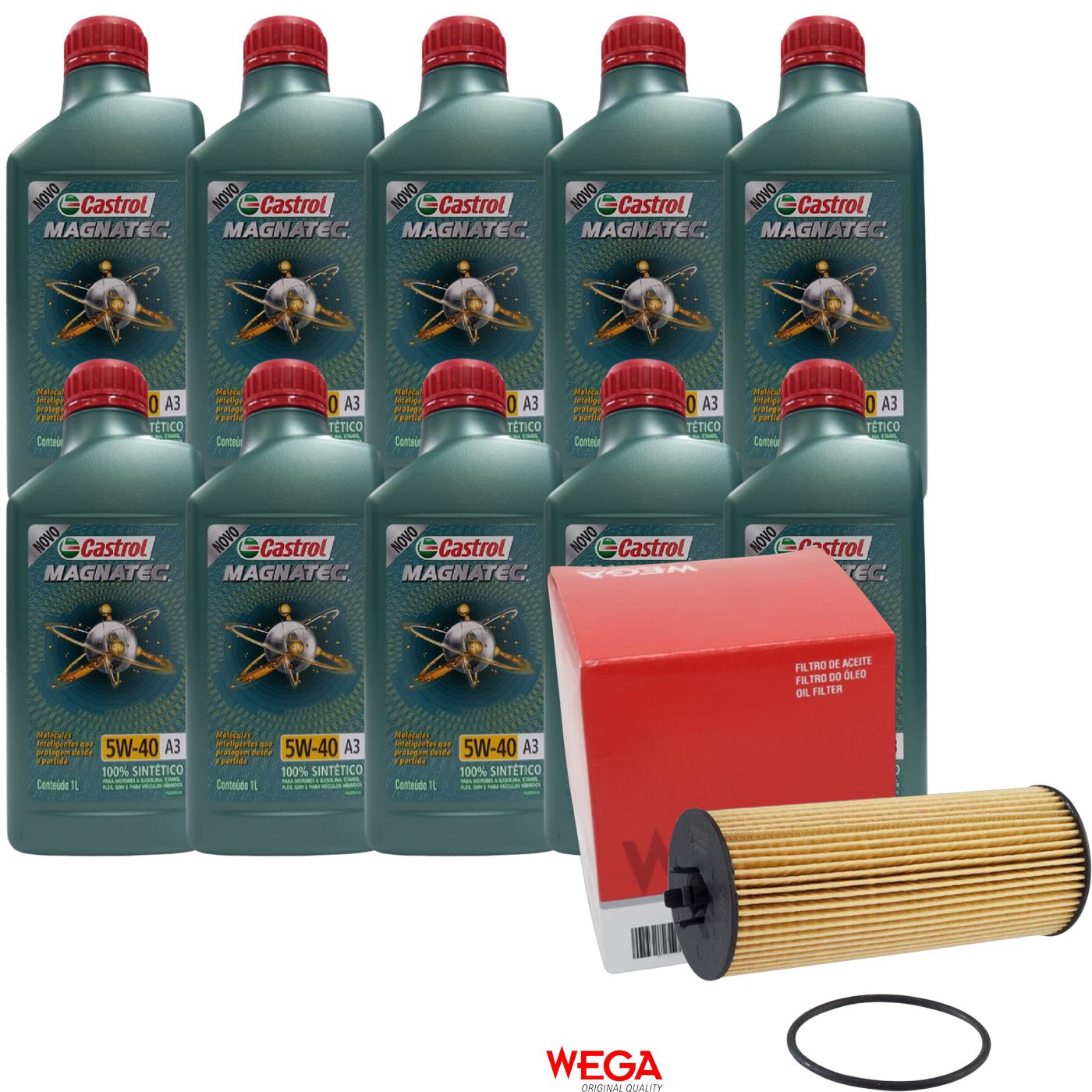 Kit Filtro e 10L Óleo Motor 5W40 Magnatec - Castrol / Wega - 3436621 / WOE-457 - (1)