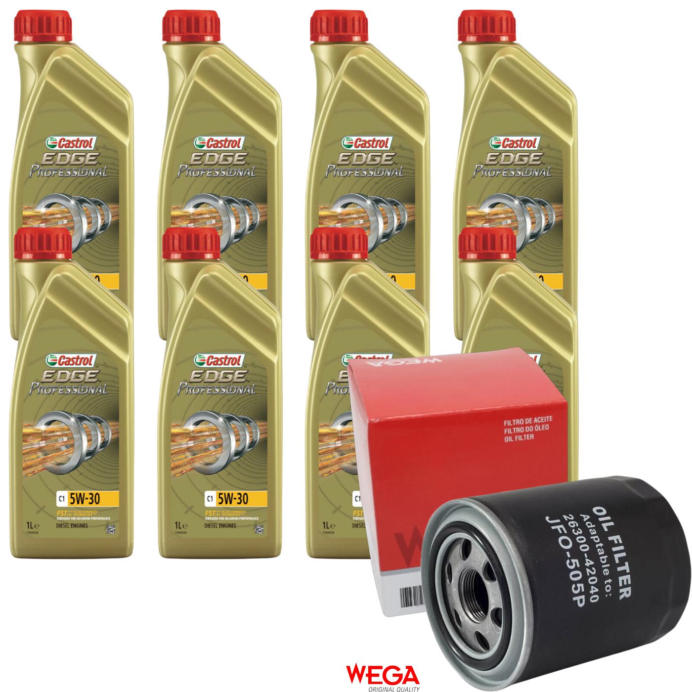 Kit Filtro e 8L Óleo Motor 5W30 Edge - Castrol / Wega - 3435580 / JFO-0505P - (1)