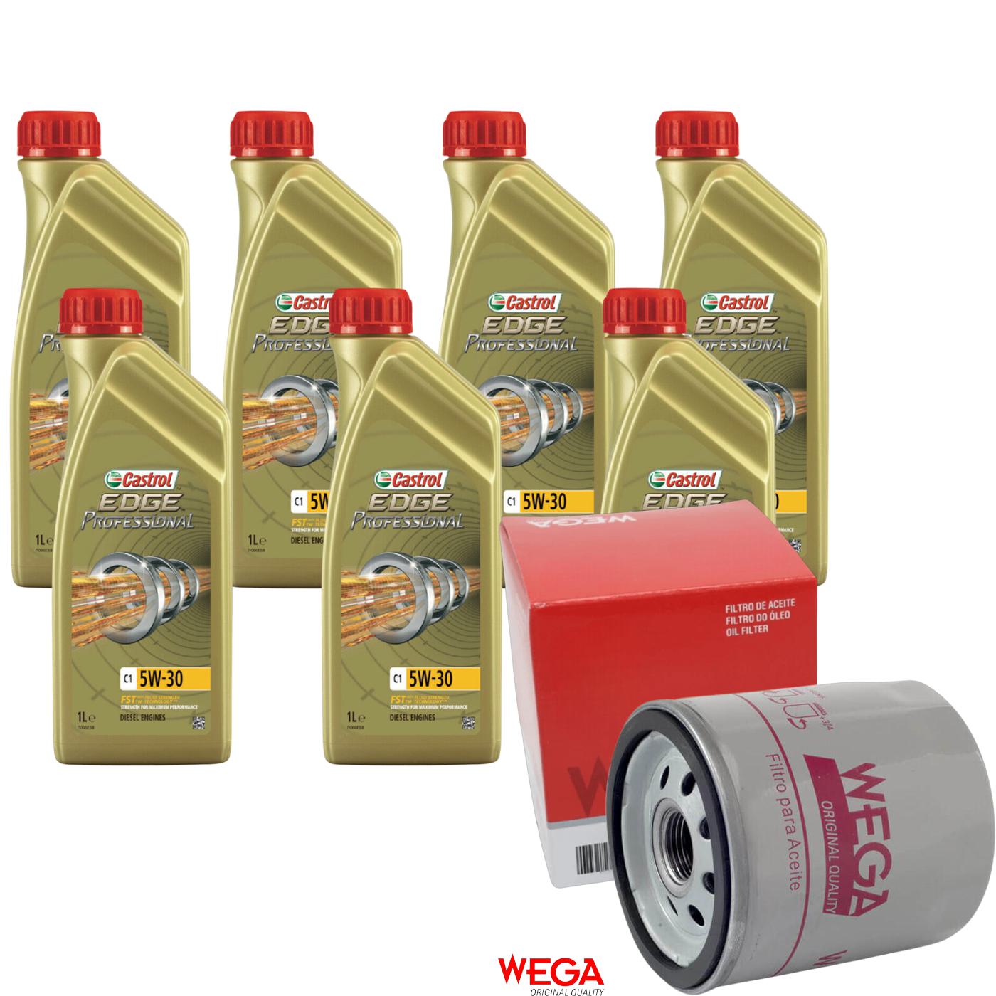 Kit Filtro e 7L Óleo Motor 5W30 Edge - Castrol / Wega - 3435580 / WO-153 - (1)
