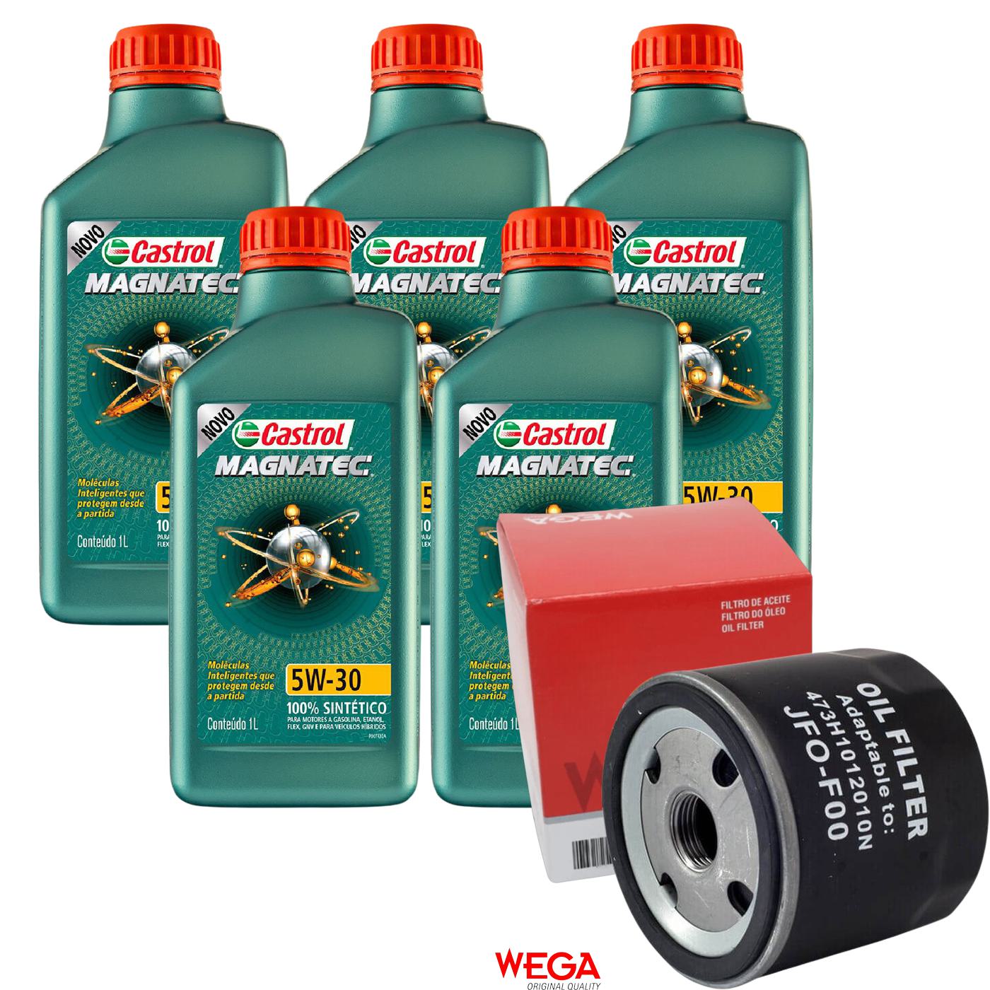 Kit Filtro e 5L Óleo Motor 5W30 Magnatec - Castrol / Wega - 3434565 / JFO-0F00 - (1)