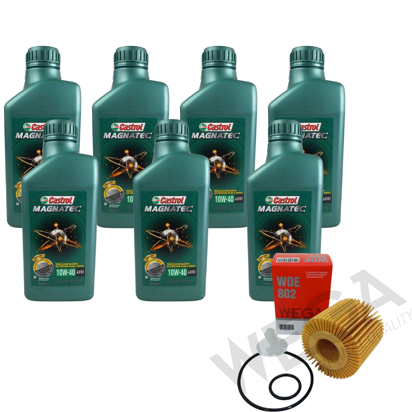 Kit Filtro e 7L Óleo Motor 10W40 Magnatec - Castrol / Wega - 3438392 / WOE-802 - (1)
