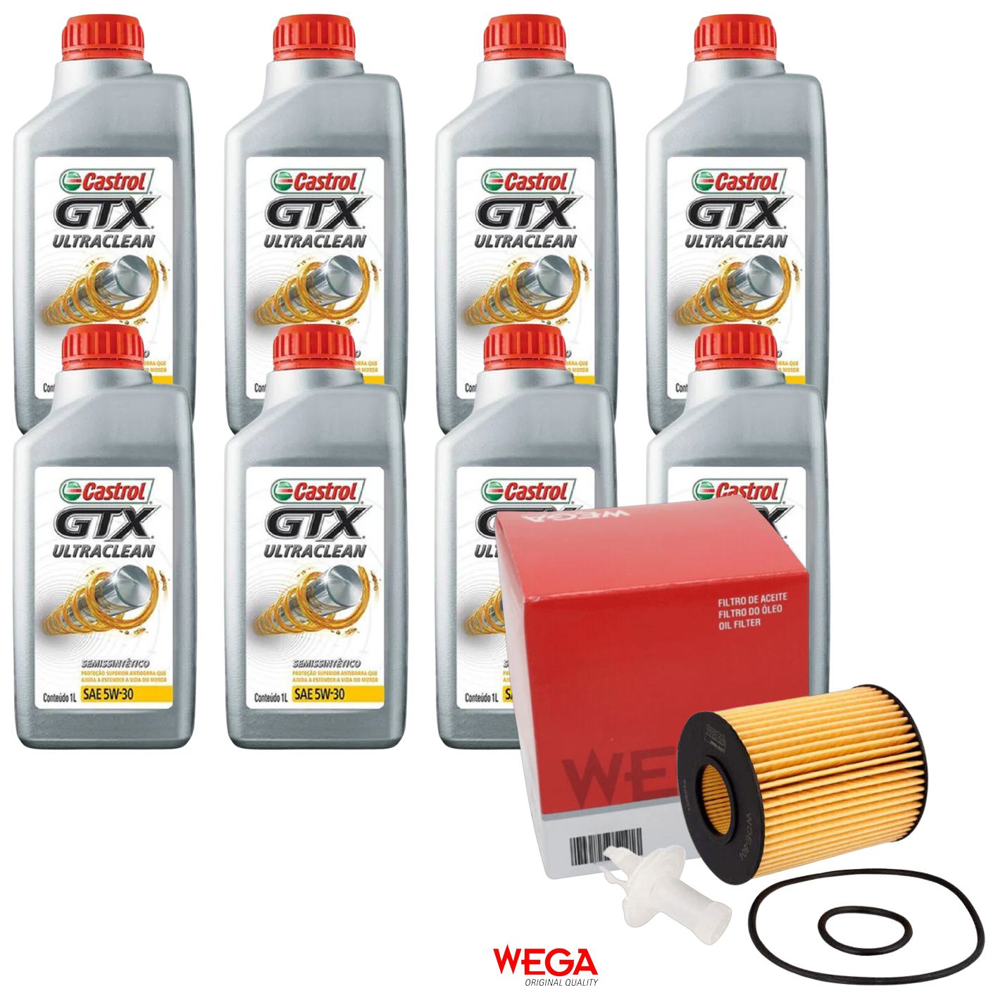 Kit Filtro e 8L Óleo Motor 5W30 GTX - Castrol / Wega - 3435995 / WOE-804 - (1)