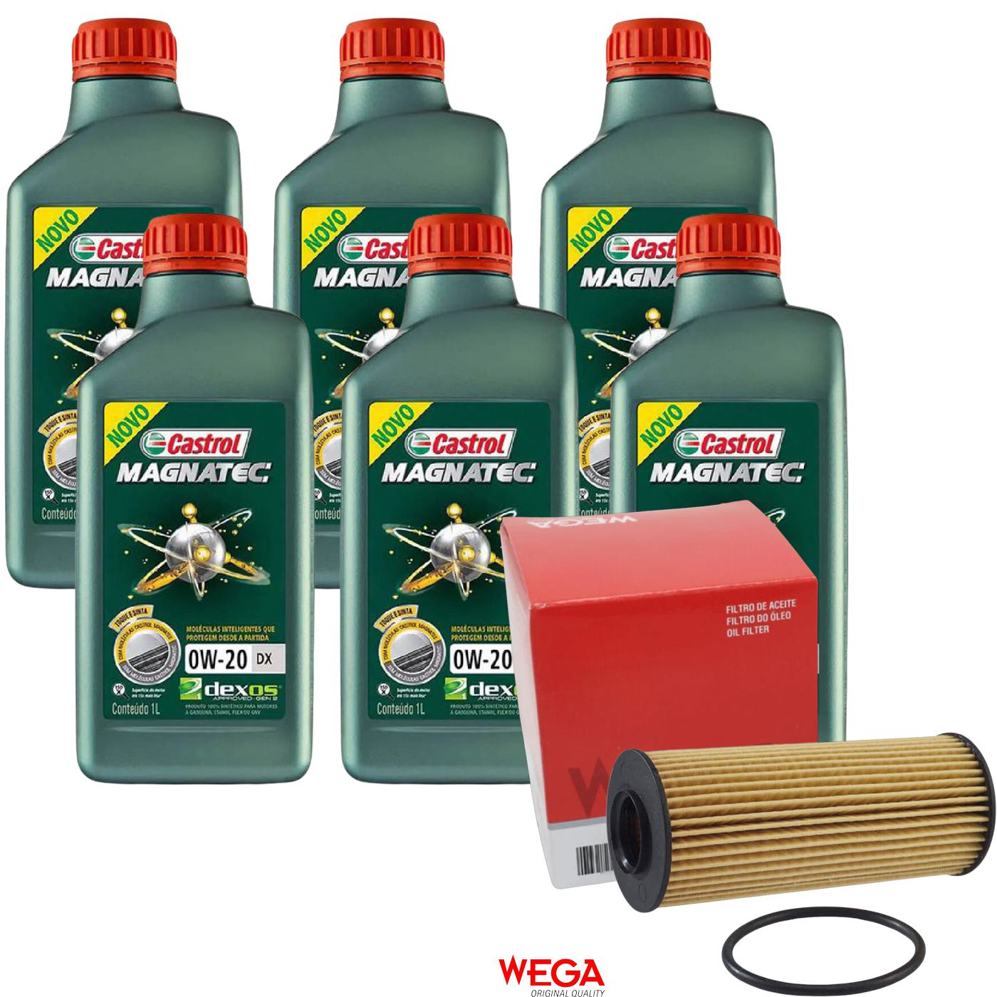 Kit Filtro e 6L Óleo Motor 0W20 Magnatec - Castrol / Wega - 3436147 / WOE-623 - (1)