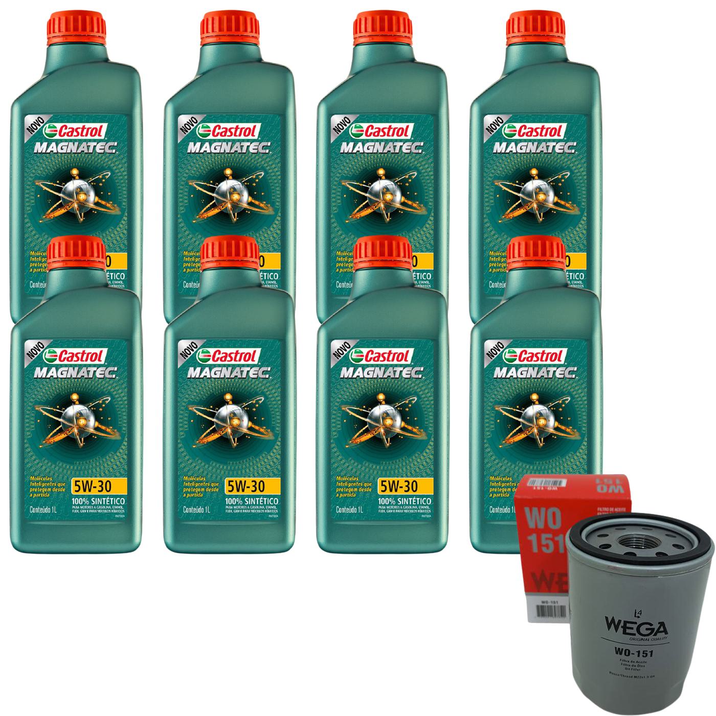 Kit Filtro e 8L Óleo Motor 5W30 Magnatec - Castrol / Wega - 3434565 / WO-151 - (1)