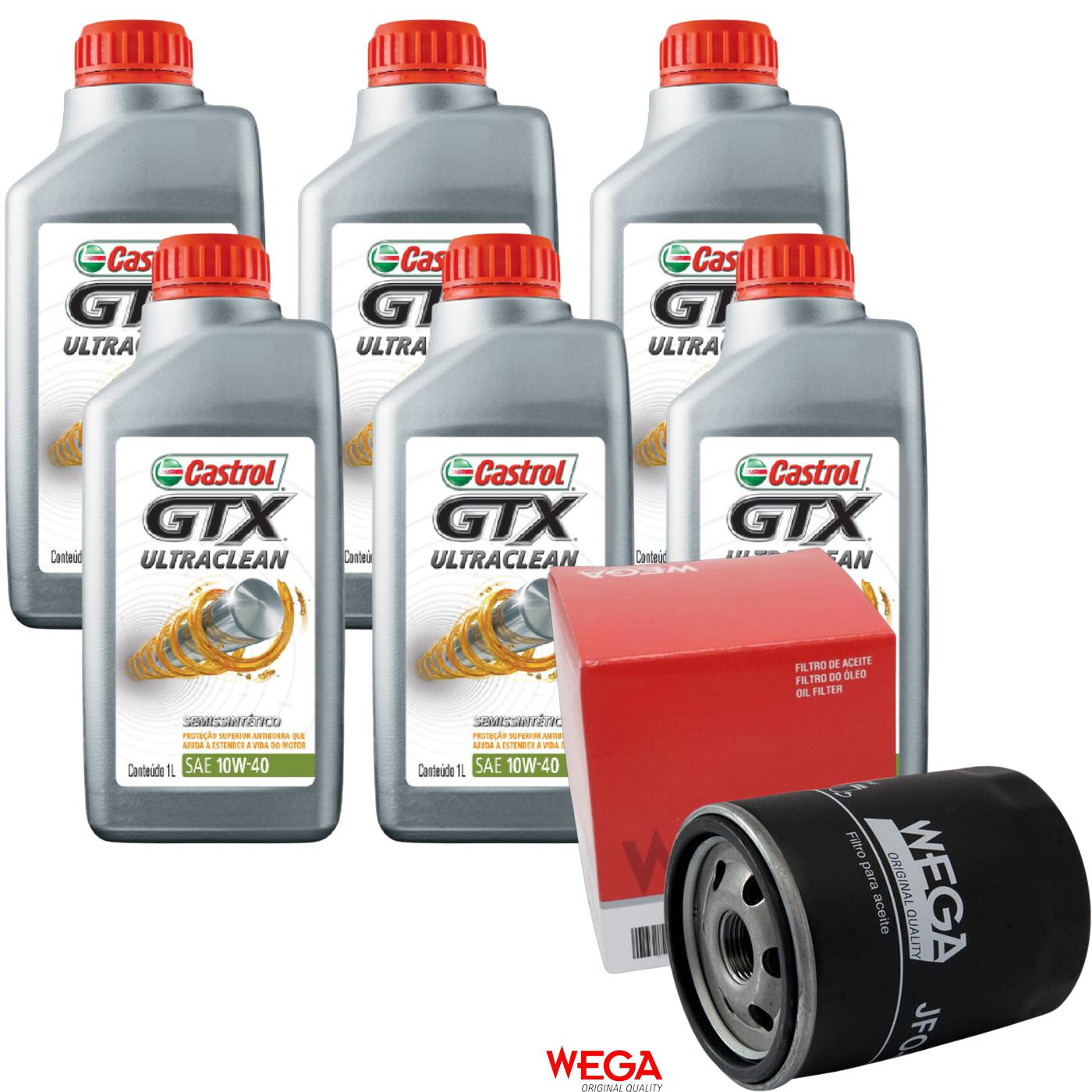 Kit Filtro e 6L Óleo Motor 10W40 GTX - Castrol / Wega - 3436727 / JFO-0215 - (1)