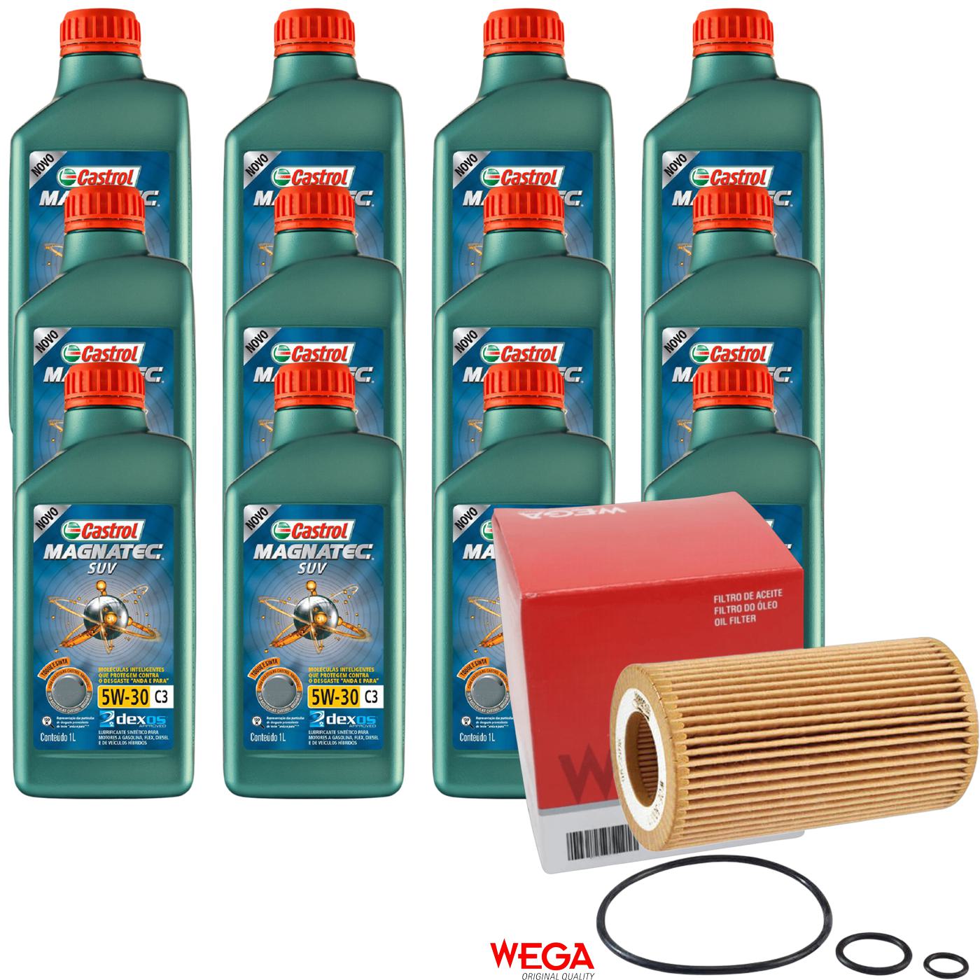 Kit Filtro e 12L Óleo Motor 5W30 Magnatec - Castrol / Wega - 3430831 / WOE-300/1 - (1)
