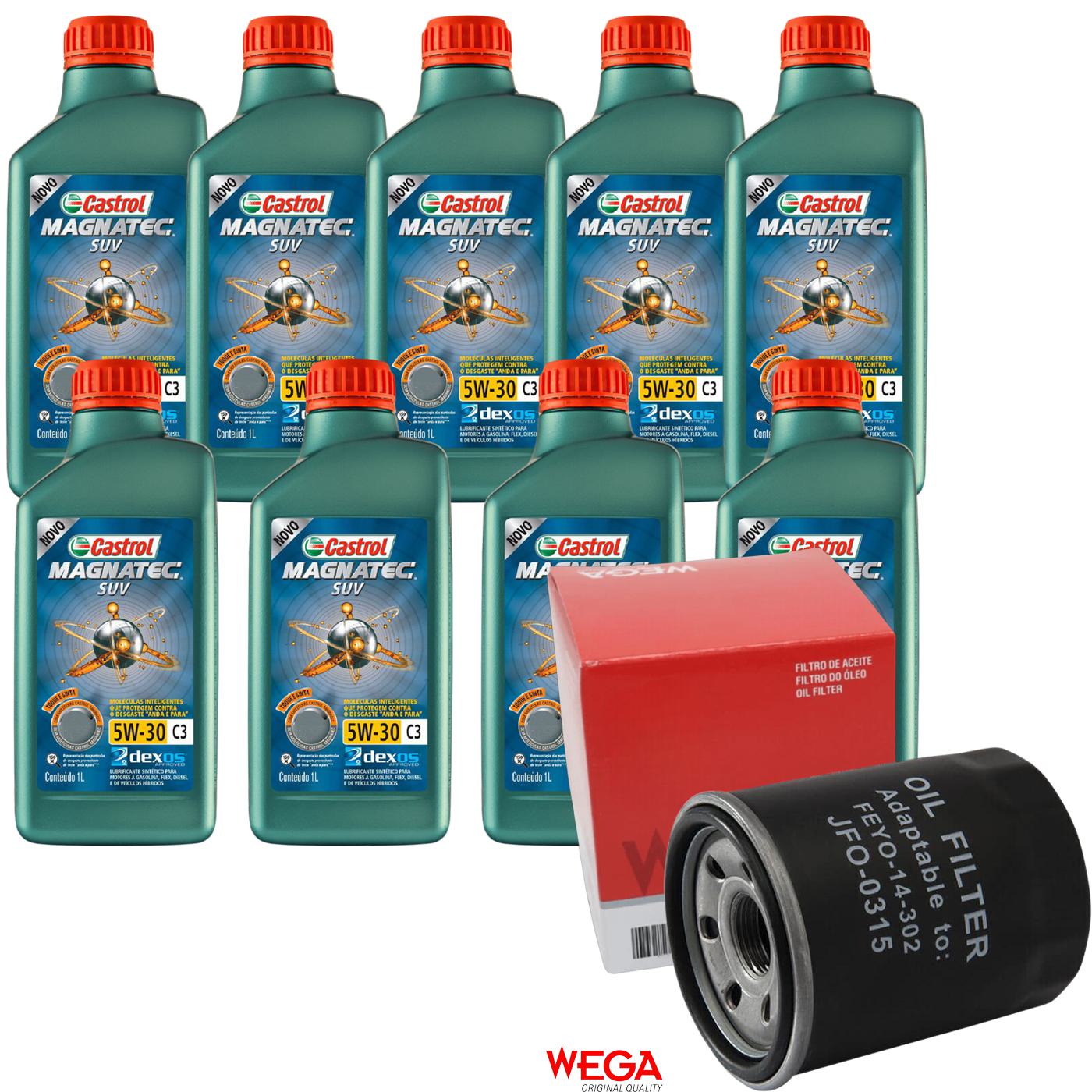 Kit Filtro e 9L Óleo Motor 5W30 Magnatec - Castrol / Wega - 3430831 / JFO-0315 - (1)
