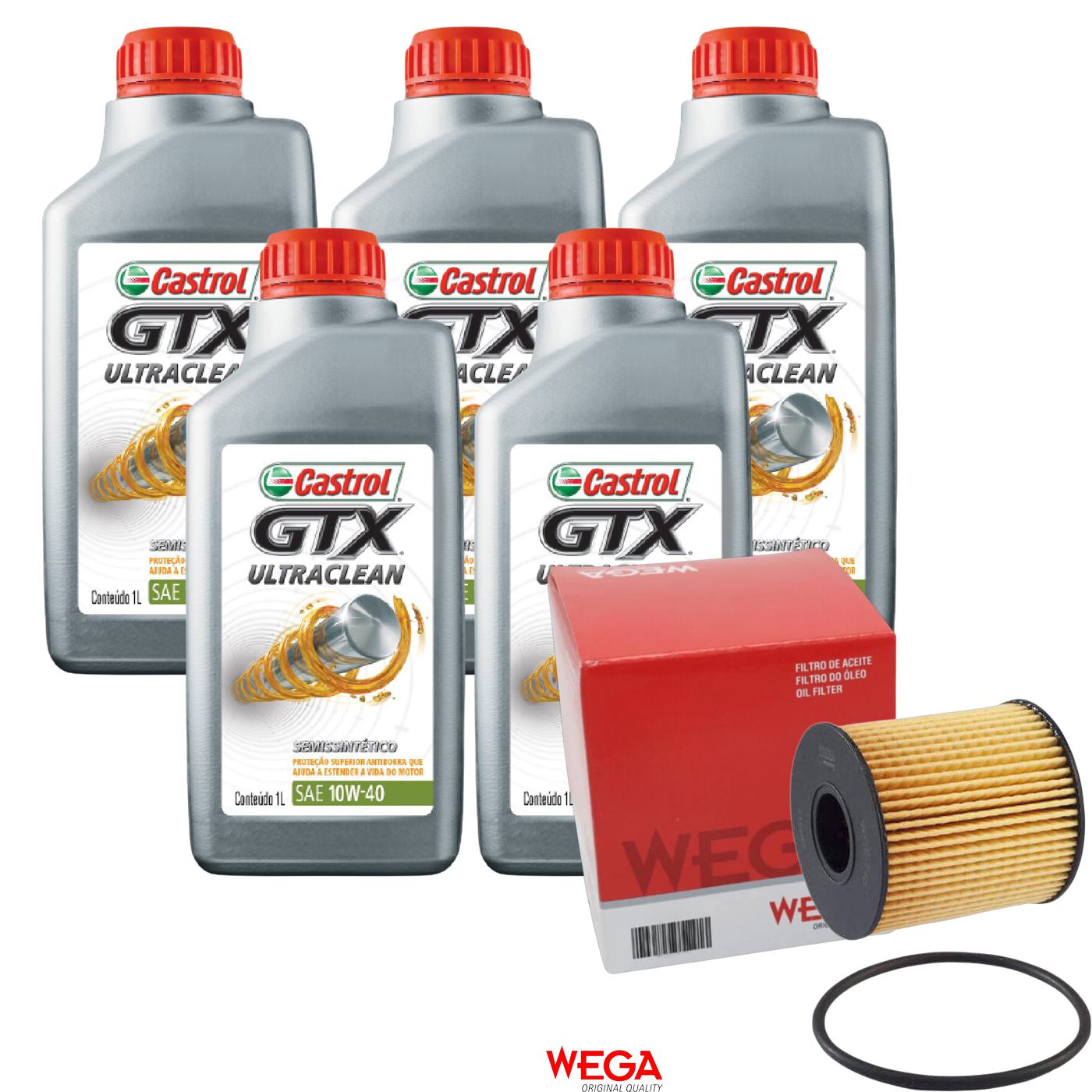 Kit Filtro e 5L Óleo Motor 10W40 GTX - Castrol / Wega - 3436727 / WOE-710 - (1)