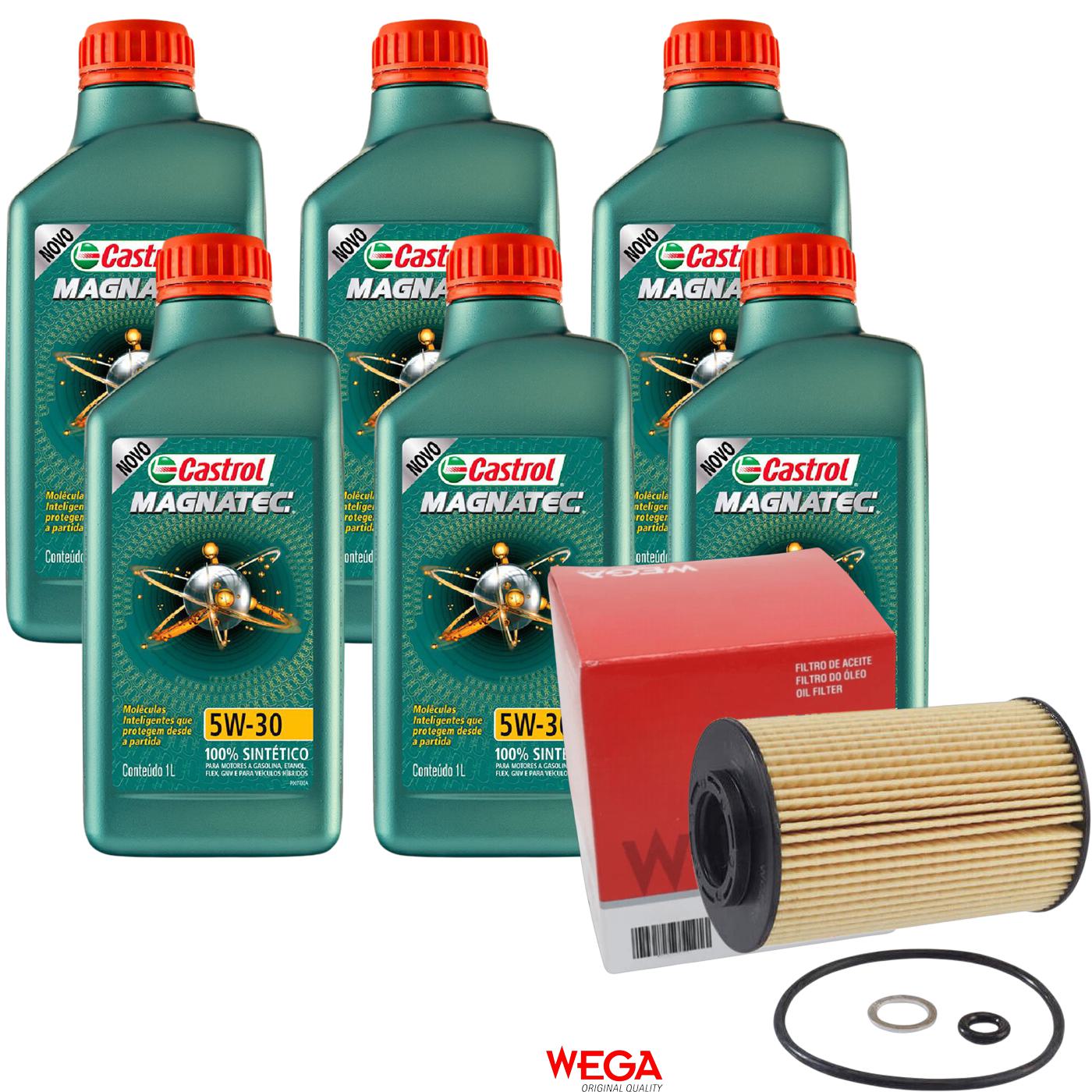 Kit Filtro e 6L Óleo Motor 5W30 Magnatec - Castrol / Wega - 3434565 / WOE-905 - (1)