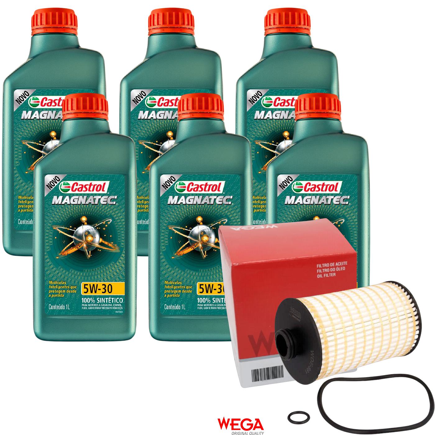 Kit Filtro e 6L Óleo Motor 5W30 Magnatec - Castrol / Wega - 3434565 / WOE-691 - (1)