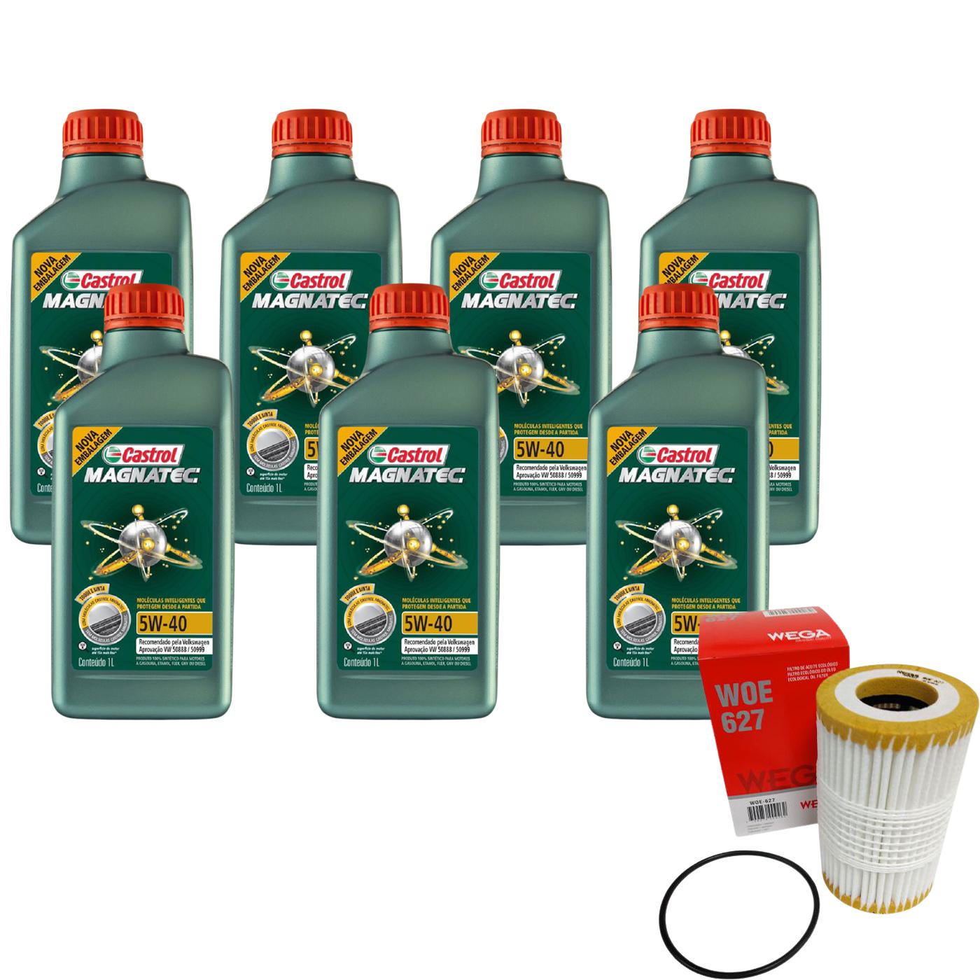 Kit Filtro e 7L Óleo Motor 5W40 Magnatec - Castrol / Wega - 3438139 / WOE-627 - (1)