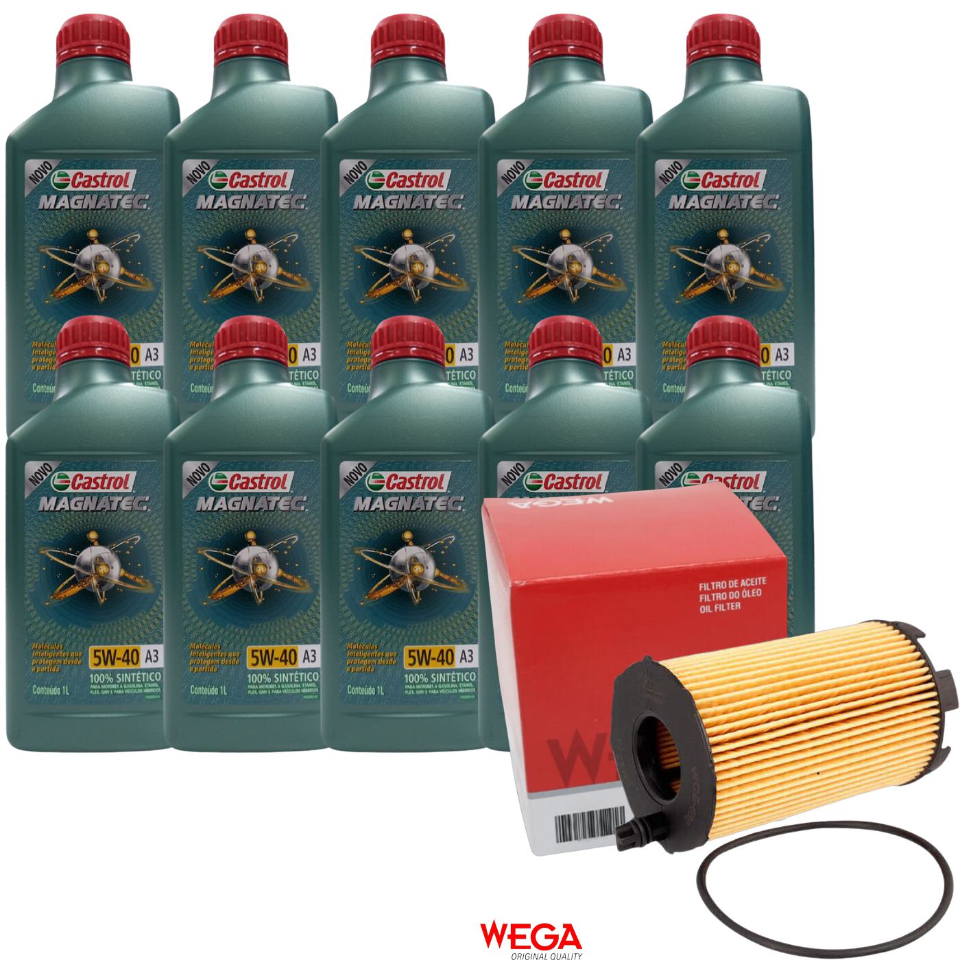 Kit Filtro e 10L Óleo Motor 5W40 Magnatec - Castrol / Wega - 3436621 / WOE-660 - (1)